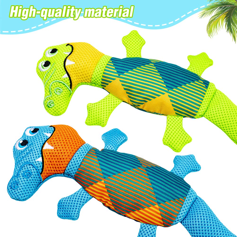 EXPAWLORER Floating Squeaky Dog Toys - 2 Pack Durable Oxford Fabric Water Toys for Pool, Lake & Beach | Interactive Chew Toys for Small & Medium Dogs | Perfect for Summer Outdoor Play, Swimming & Training