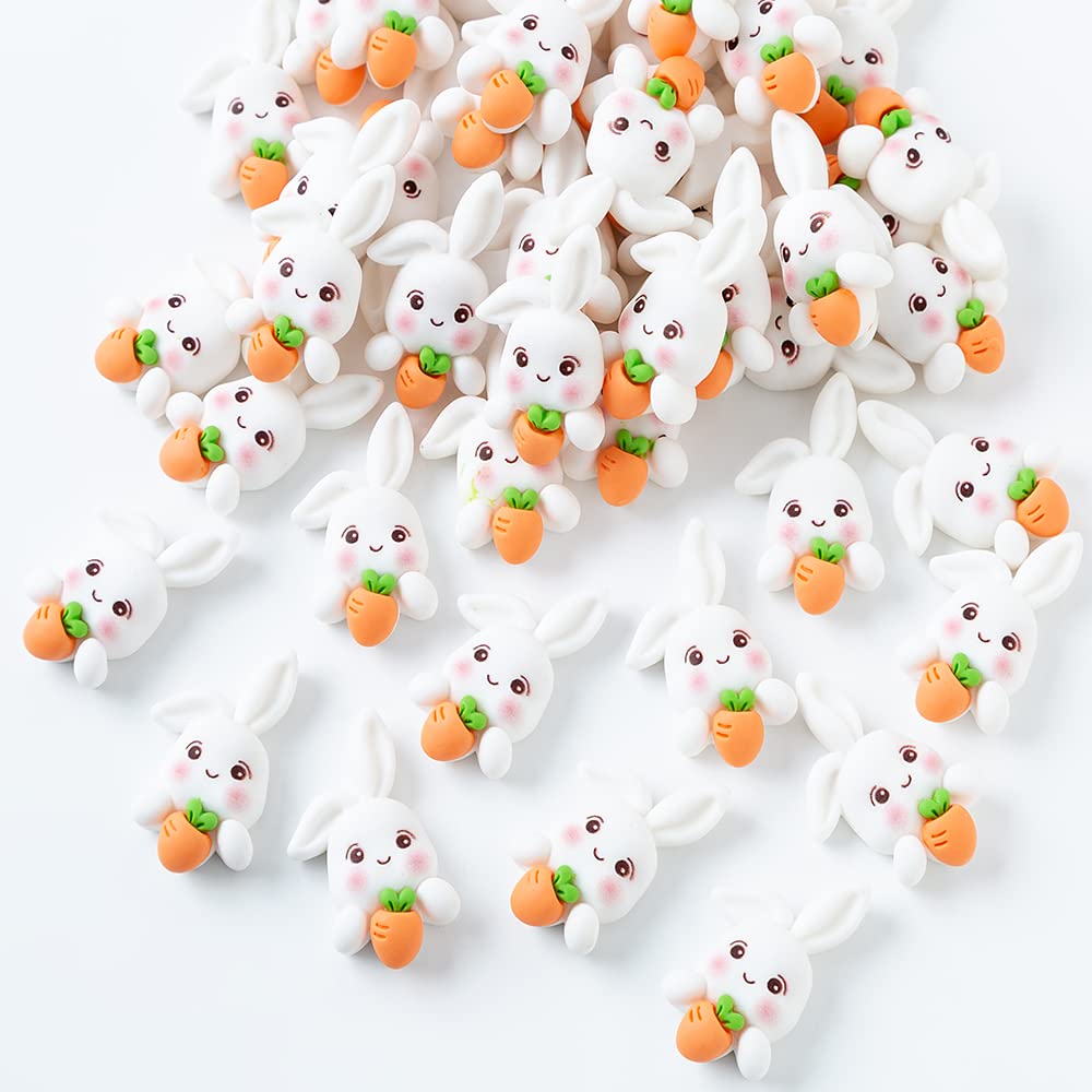 50Pcs Mini Bunny & Carrot Resin Figurines - Easter Decorations, DIY Crafts, Party Table Ornaments - Perfect for Easter Egg Hunts, Spring Centerpieces, and Holiday Home Decor