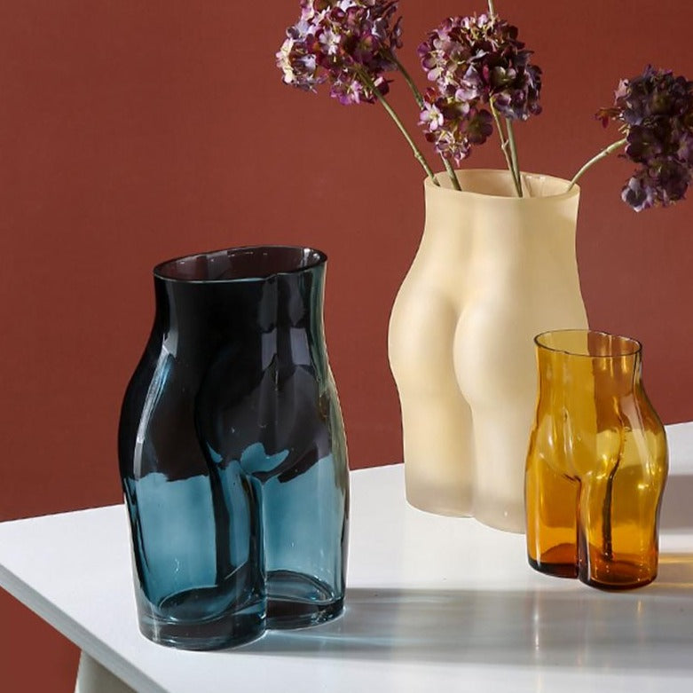 Handmade Body Art Glass Vases - Unique Decorative Home Vases for Living Room, Wedding Centerpieces & Gift Ideas