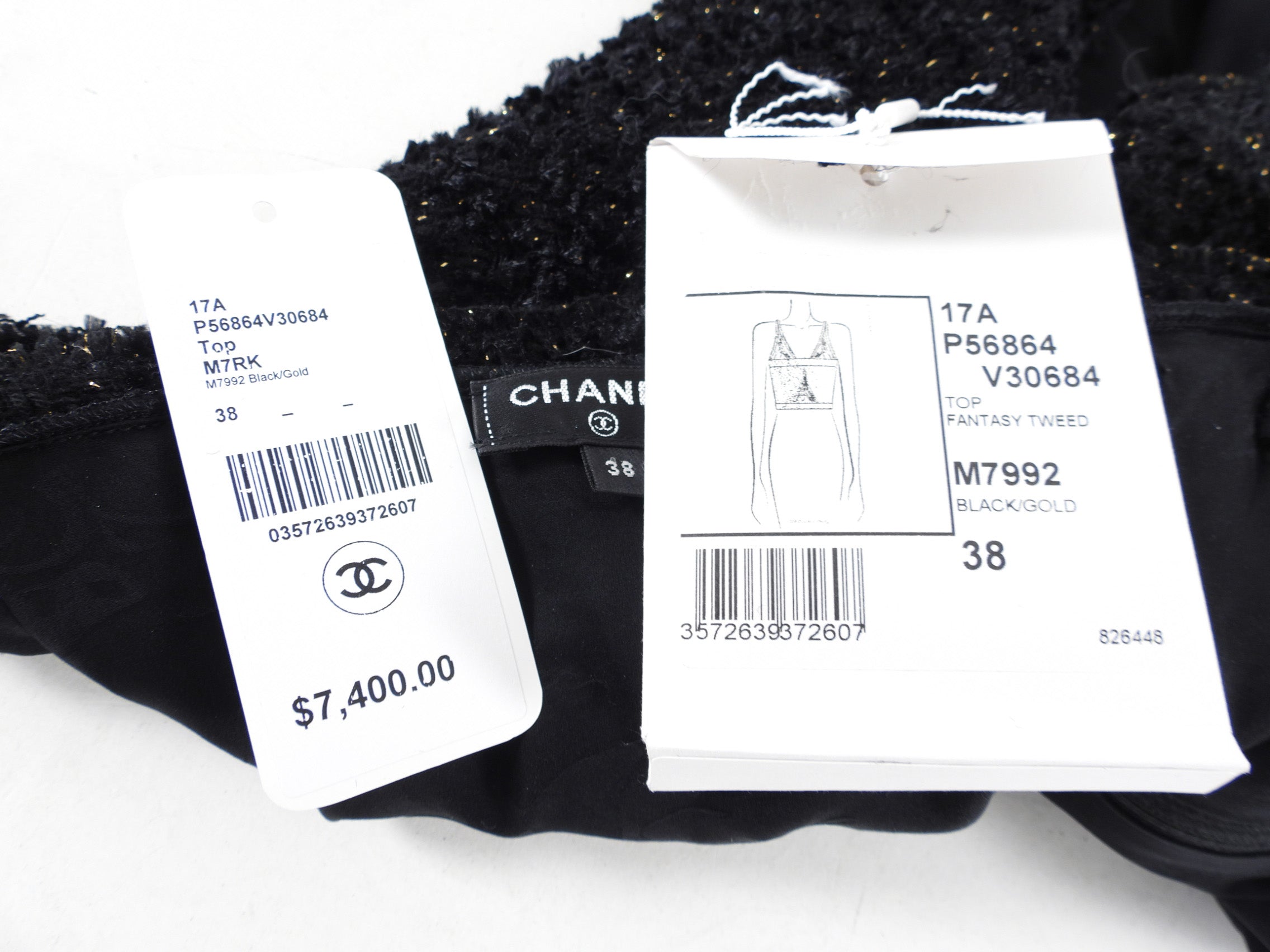 Chanel 17A Paris Eiffel Tower Tweed Crystal Top Women's Blouse Size FR38 - Elegant French Fashion for Parties & Special Occasions