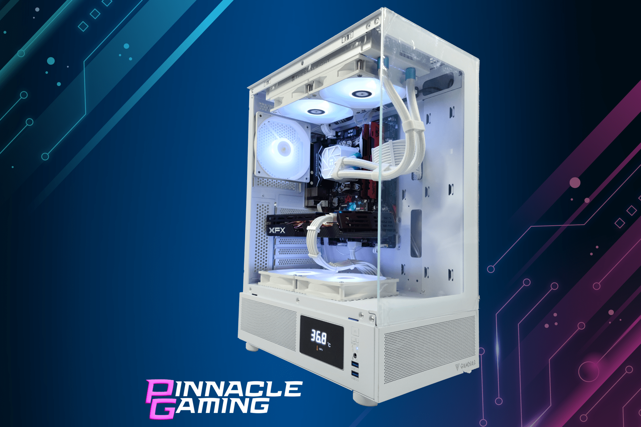 Custom Gaming PC - AMD Ryzen 5 Processor, RX 9070 XT GPU, 16GB VRAM, 1TB SSD, 32GB DDR4 RAM, White Atlas Case - Perfect for 4K Gaming, Streaming & VR Experiences