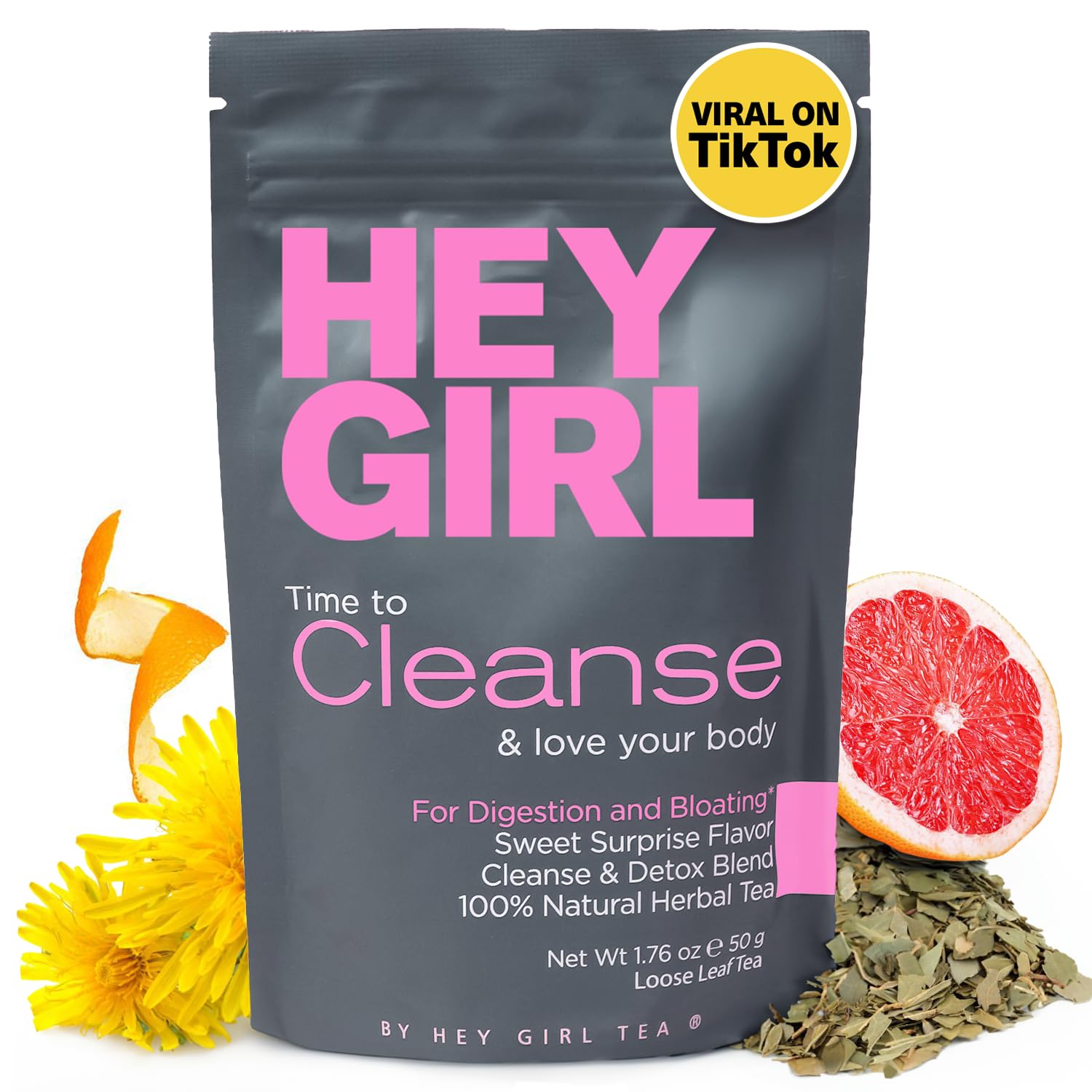 Organic Detox Tea for Colon Cleanse - Herbal Loose Leaf Tea with Natural Ingredients - Healthy & Soothing Digestive Drink by Hey Girl Tea - Perfect for Morning Routine, Weight Loss & Wellness