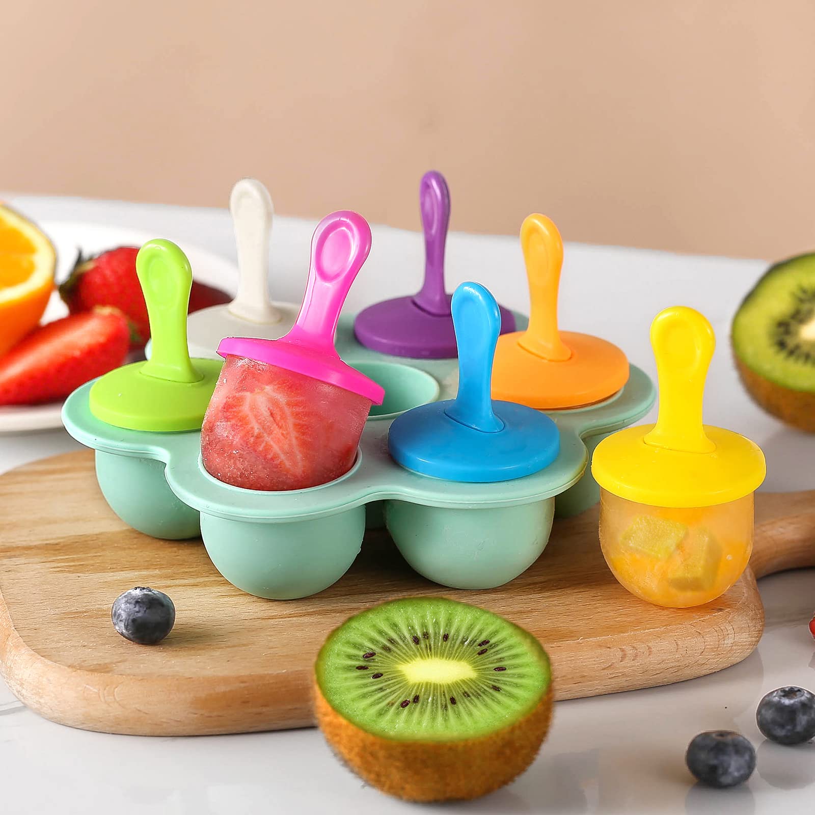 BPA-Free Silicone Popsicle Molds Set - Reusable Ice Pop Makers for Homemade Ice Cream, DIY Frozen Treats & Food Storage - Perfect for Kids Snacks, Summer Parties & Healthy Desserts (Green)