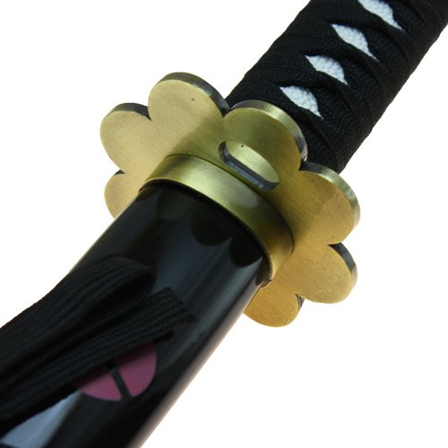 Premium Japanese Anime Sword - Red Blade with Hamon Design - Three Swordsman Pirate Hunter Replica - Perfect for Cosplay, Collectors & Anime Enthusiasts