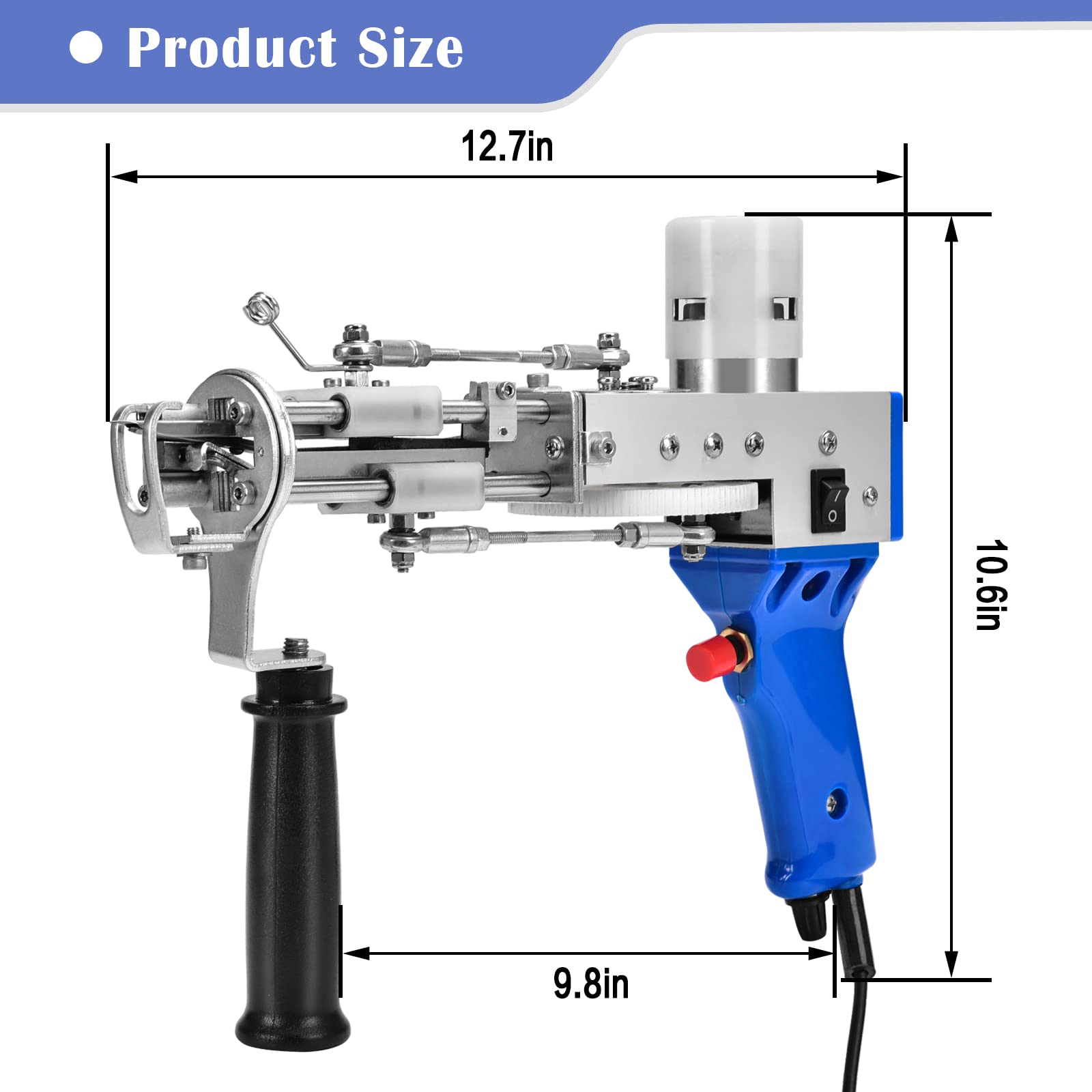 ZIOKOK 2-in-1 Electric Tufting Gun Kit - Cut Pile & Loop Pile Rug Making Machine for DIY Carpet Weaving, Beginner-Friendly Flocking Starter Set - Perfect for Home Decor, Wall Hangings and Craft Projects