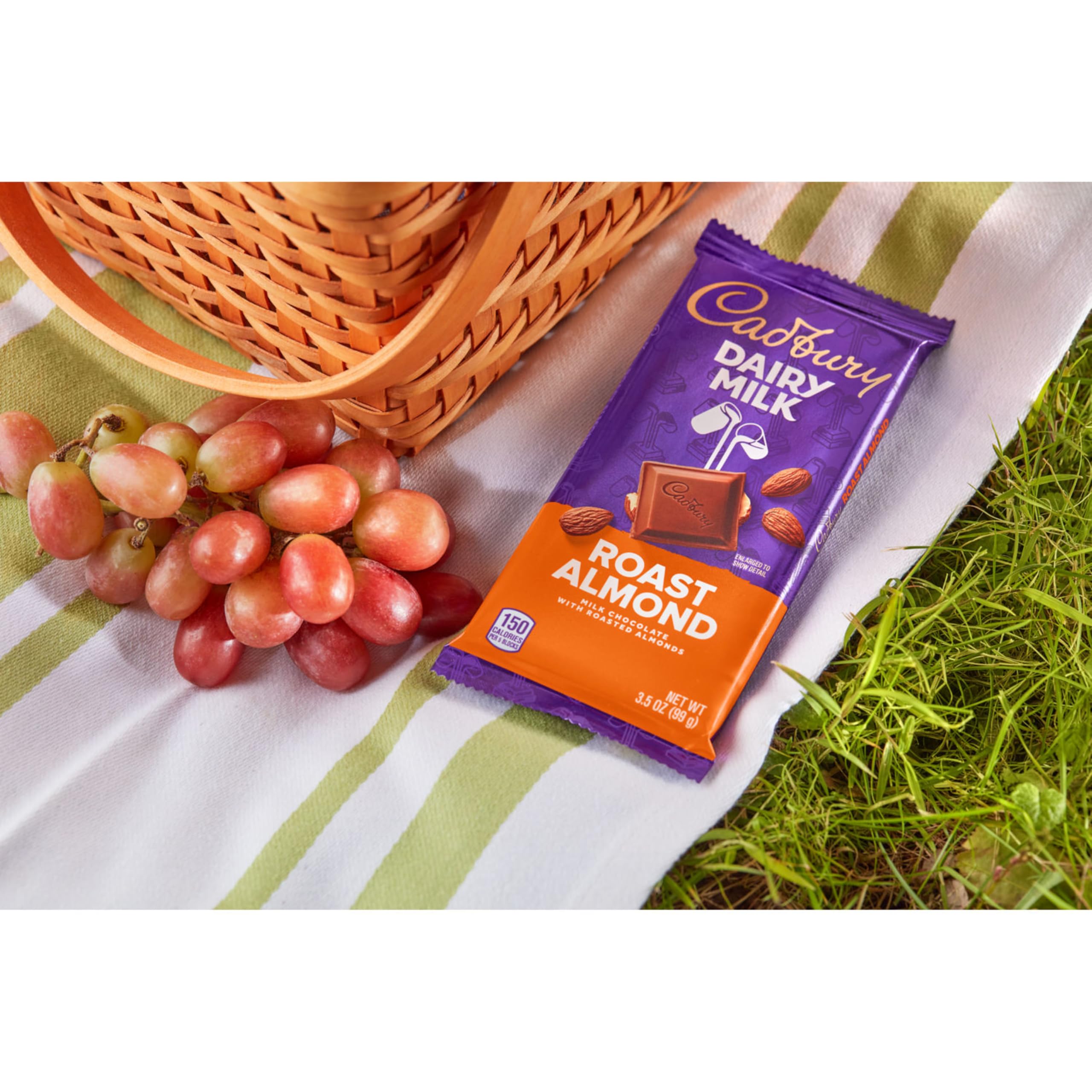 Cadbury Dairy Milk Roast Almond Milk Chocolate Candy Bar - 3.5 oz | Rich & Creamy Chocolate with Crunchy Almonds | Perfect for Gifts, Snacking & Desserts