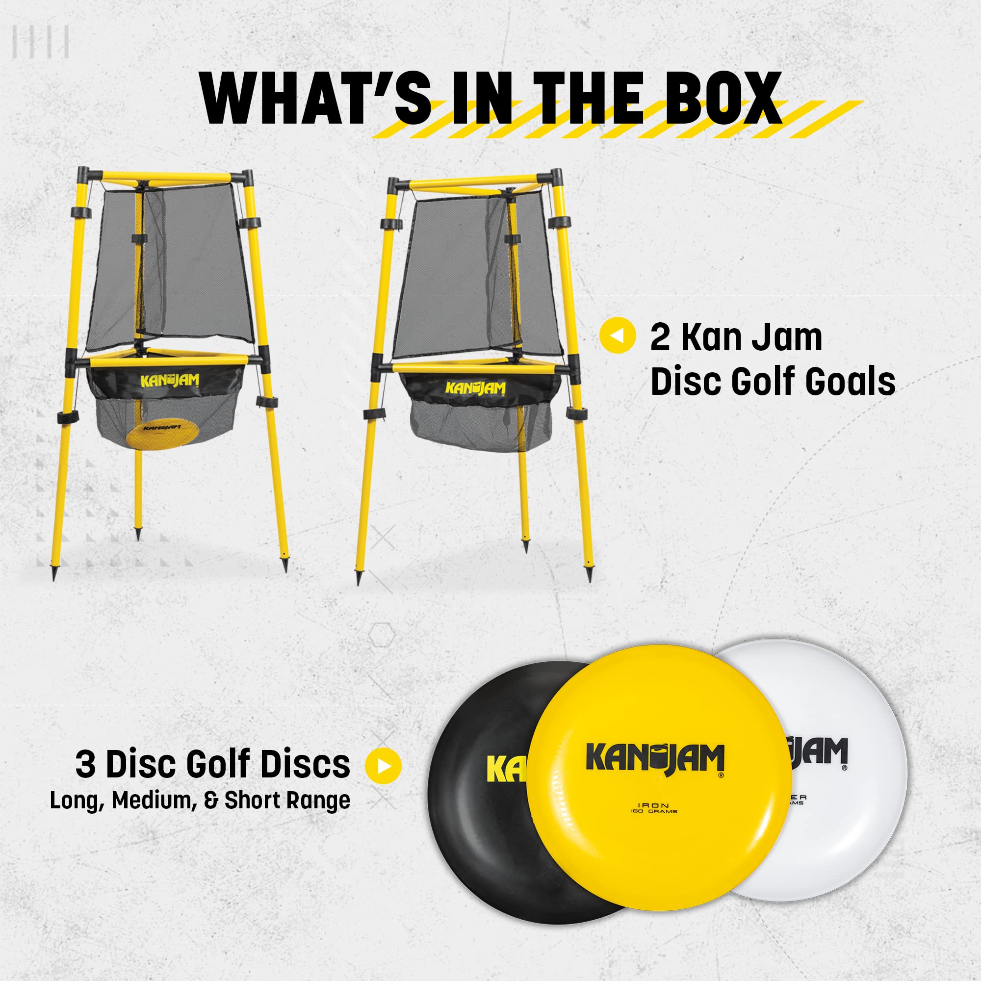 Kan Jam Ultimate Disc Golf Set - Includes 1 Disc Golf Disc & 2 Basket Retrievers - Portable Outdoor Frisbee Golf Game with Carry Bag for Backyard, Park & Beach Fun