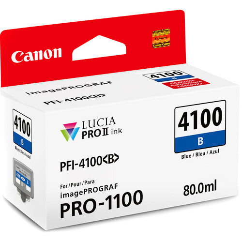 Canon PFI 4100 Blue Pigment Ink Tank (80mL) - High-Quality Printer Ink for Canon Printers | Perfect for Office Documents, Photo Printing & Professional Graphics