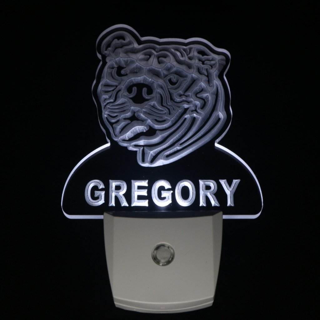 ADVPRO ws1059-tm Personalized Bulldog Night Light with Name - LED Night Light with Day/Night Sensor for Kids Room, Nursery, Bedroom Decor - Perfect Gift for Dog Lovers
