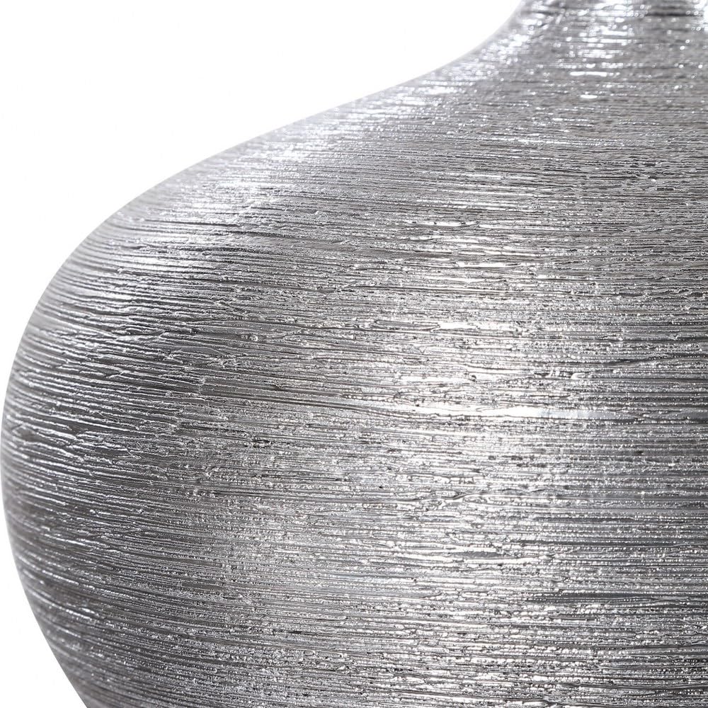 Uttermost Gatsby Silver Leaf Decorative Bottles Set of 2 - Elegant Home Decor for Living Room, Dining Table & Shelf Display