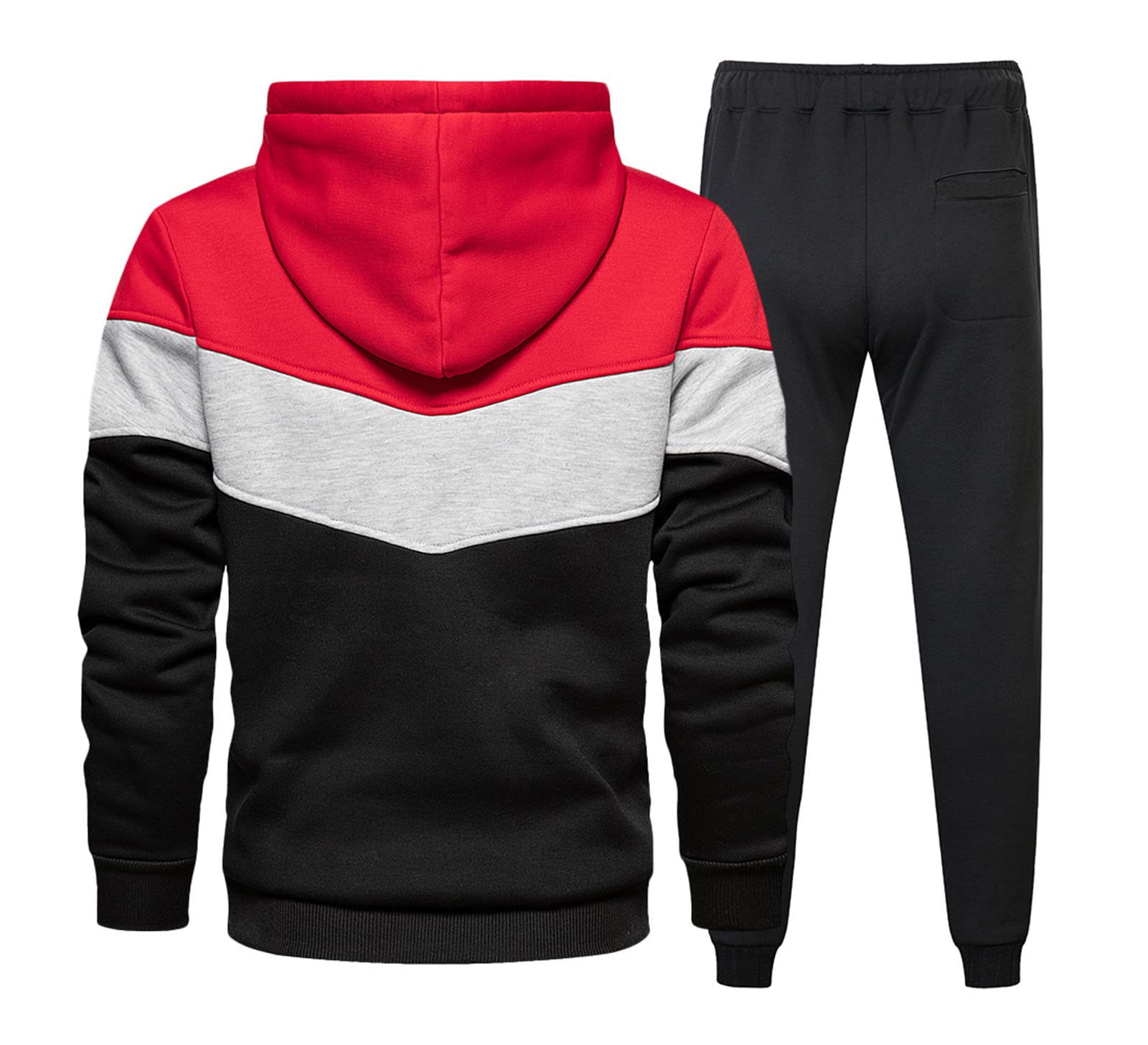 **Men's Sports Jogging Suits Set - Breathable Tracksuit with Patchwork Design for Running, Gym & Casual Wear**