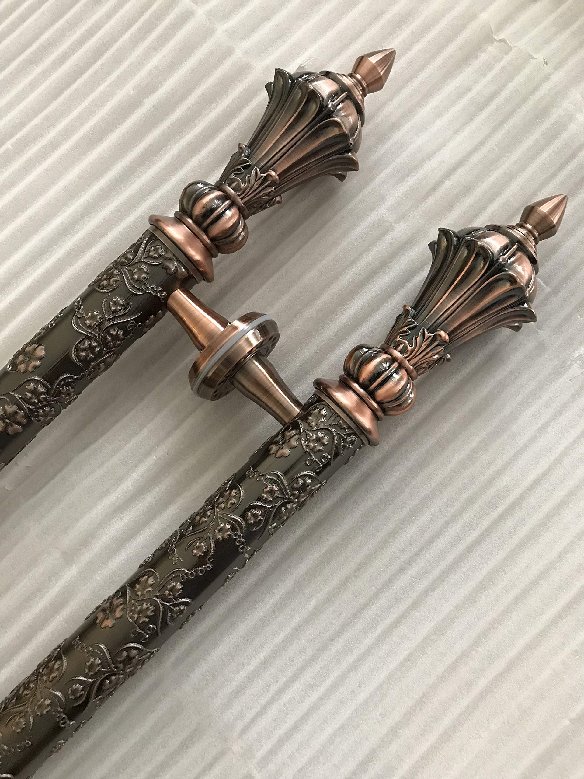 135 Victorian Style European Carved Glass Door Handle - Solid Wood & Aluminum Alloy Entry Door Pull - Double-Sided Push/Pull Handleset (40 Inches/1000x51mm) - Perfect for Storefronts, Antique Doors & Vintage Home Entrances