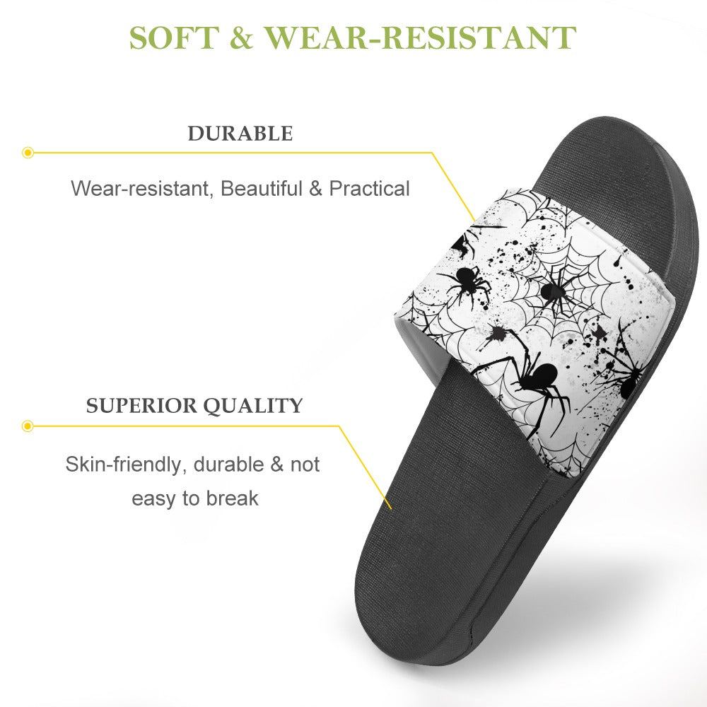 Long Legged Spider & Web PVC Sandals - Comfortable Halloween Themed Beach Sandals for Women | Perfect for Costume Parties, Cosplay & Summer Outfits