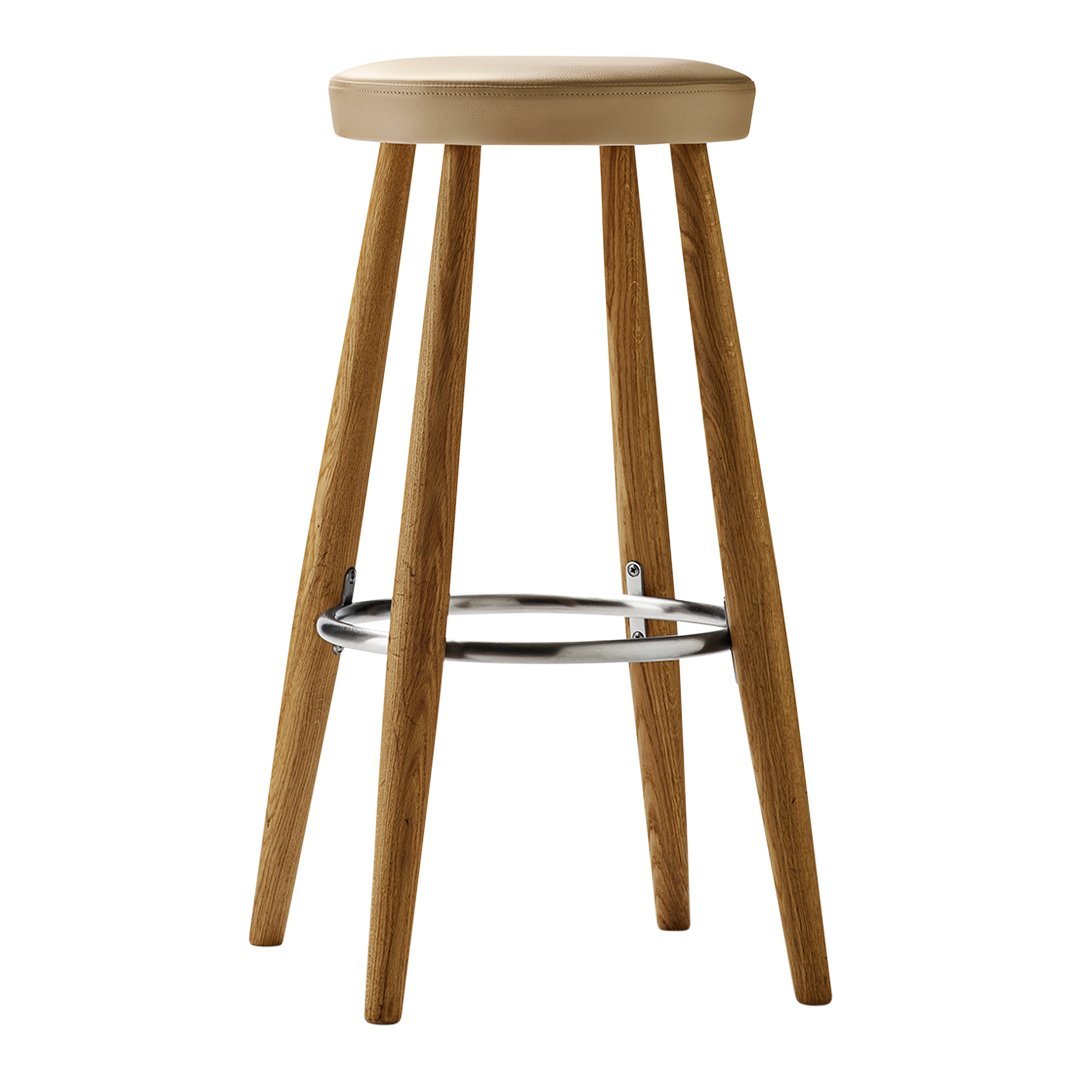 Wegner CH56 Bar Stool - Modern Wooden Counter Stool with Upholstered Seat - Perfect for Kitchen Island, Breakfast Bar & Dining Room