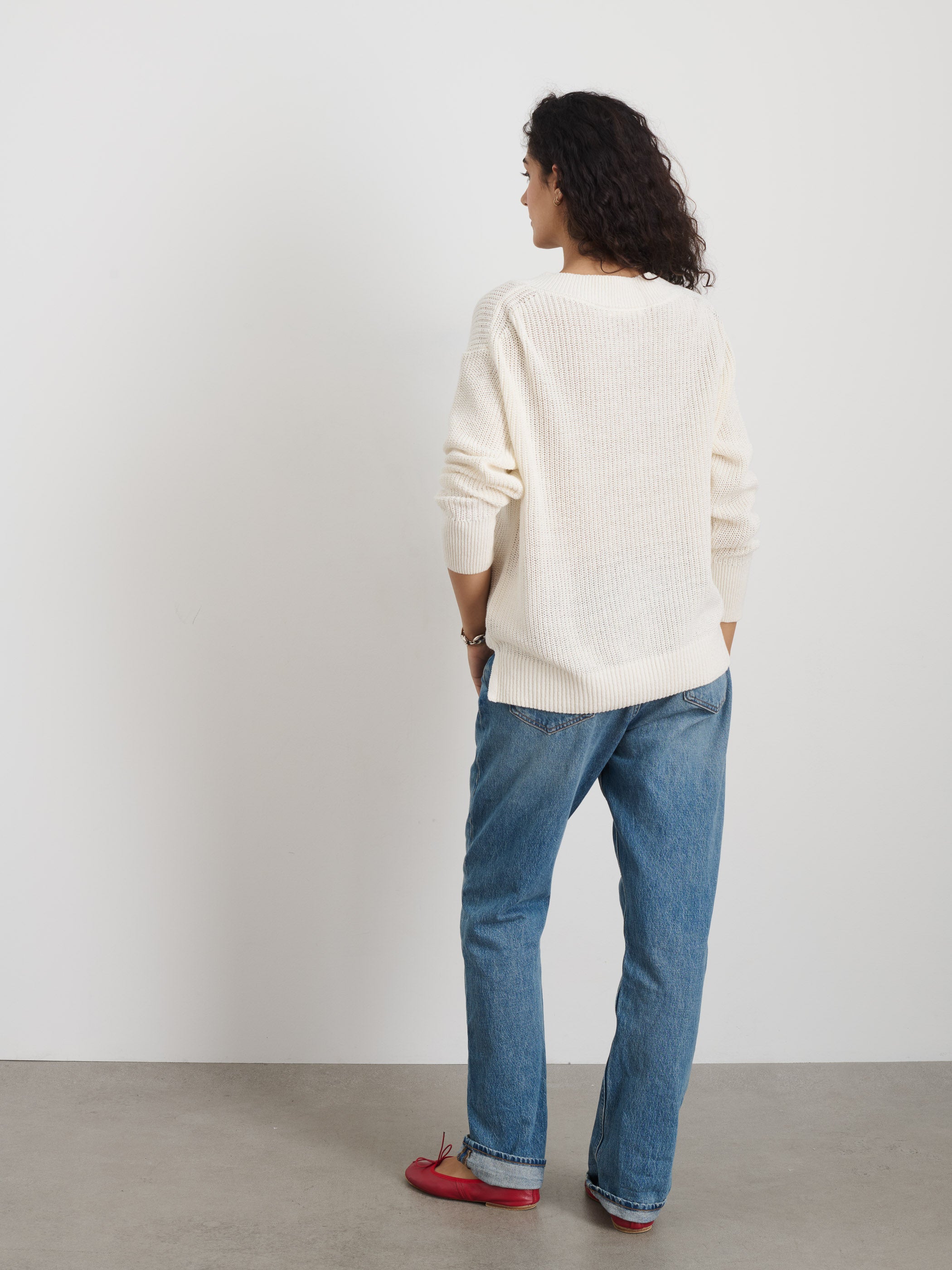 Arielle Women's V-Neck Cotton Linen Sweater - Soft Casual Pullover for Fall & Winter Layering | Office Wear & Weekend Outfits