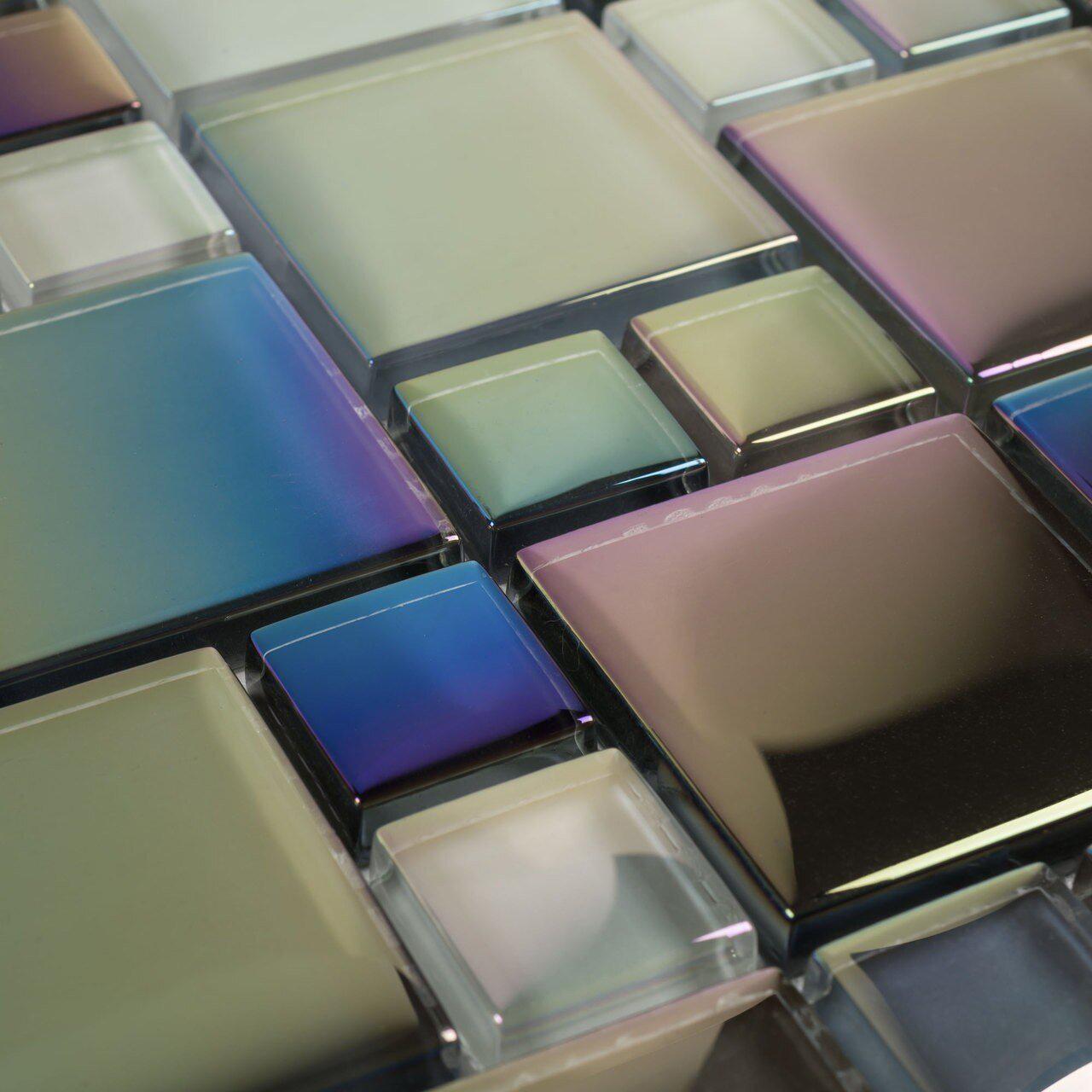 Shimmer Grey Glass Pool Tile - Random Pattern for Swimming Pool Mosaic & Backsplash Decoration