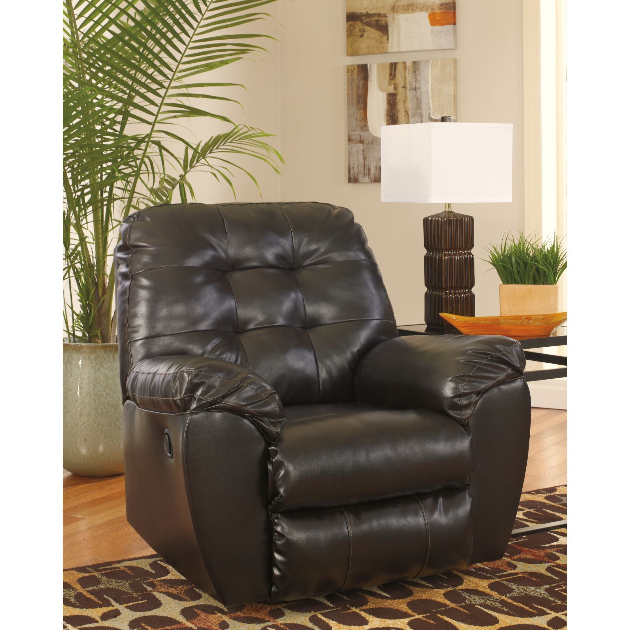 Alliston Rocker Recliner Chair - Plush Padded Upholstery, Smooth Gliding Motion, Chocolate Brown - Perfect for Living Room, Bedroom & Home Theater Relaxation