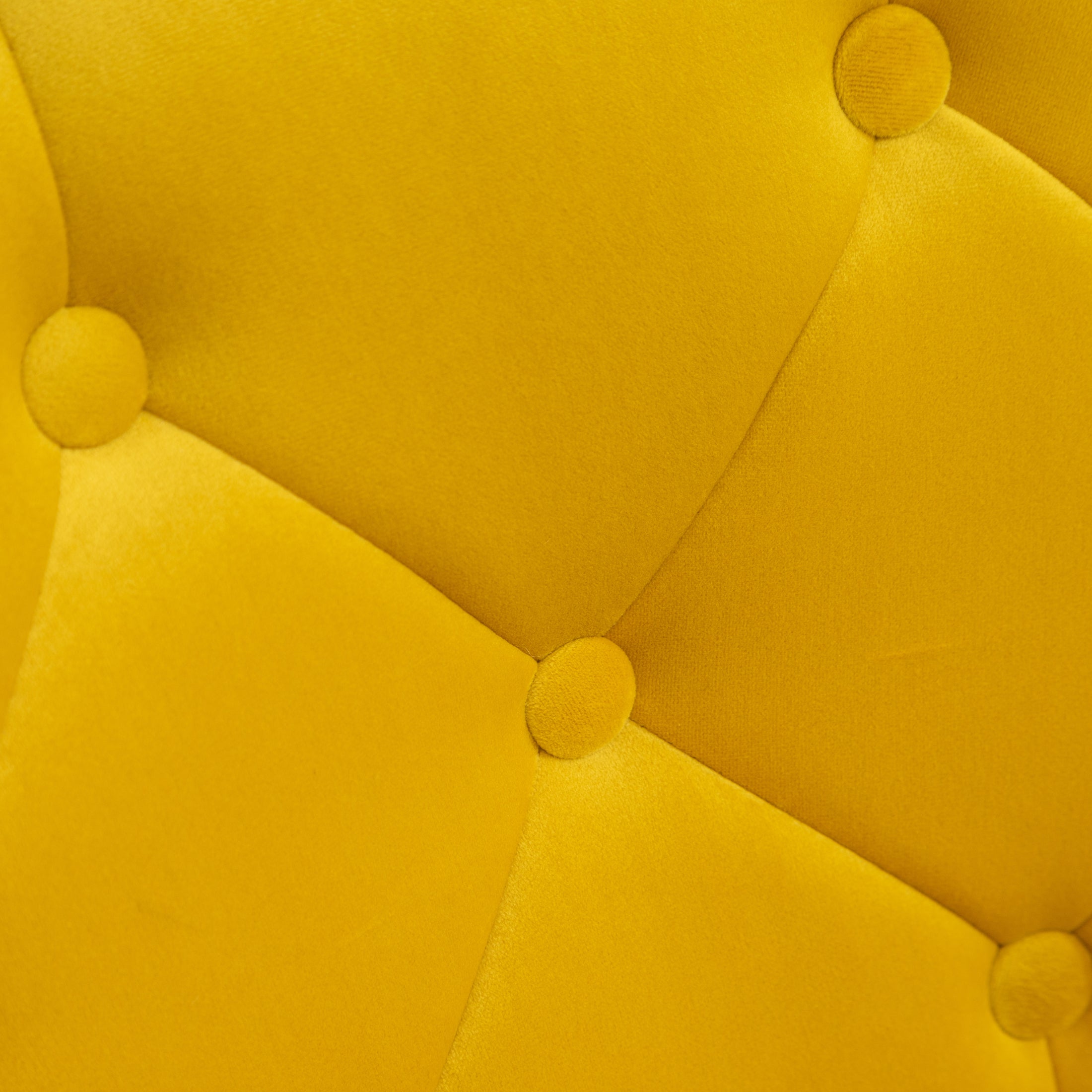 Roundhill Furniture Noas Velvet Upholstered Tufted Back Swivel Accent Chair - Yellow Velvet Lounge Chair for Living Room, Bedroom & Office Decor