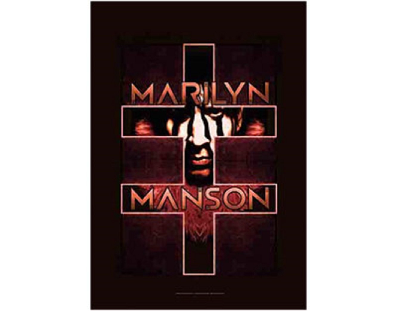 Marilyn Manson Double Cross Gothic Textile Poster - Vintage Rock Band Wall Art for Bedroom, Living Room & Music Studio Decor