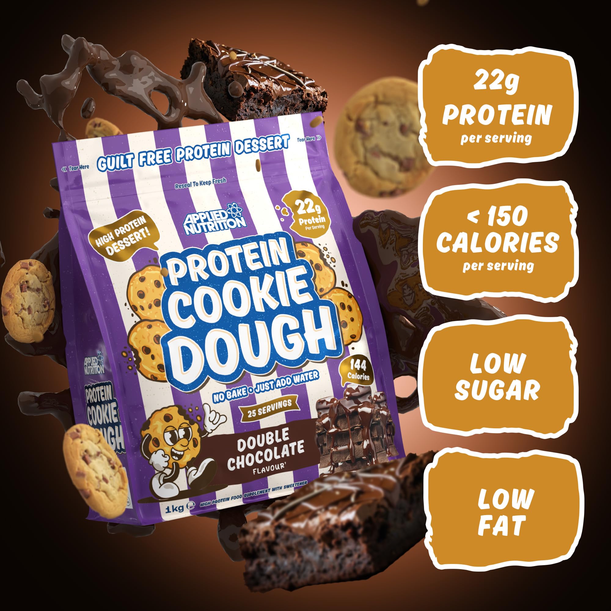 Applied Nutrition Protein Cookie Dough 1kg - High Protein Snack for Fitness & Weight Loss | Perfect for Post-Workout Recovery & Healthy Dessert