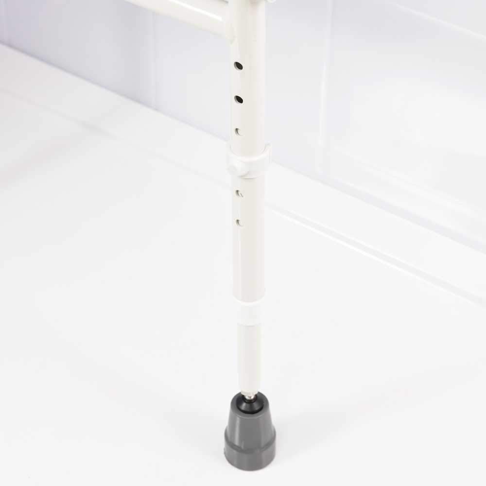NRS Healthcare Wall Mounted Folding Shower Seat with Padded Seat & Adjustable Legs - Safe Bathroom Shower Chair for Elderly & Disabled - Ideal for Small Spaces & Home Care Use