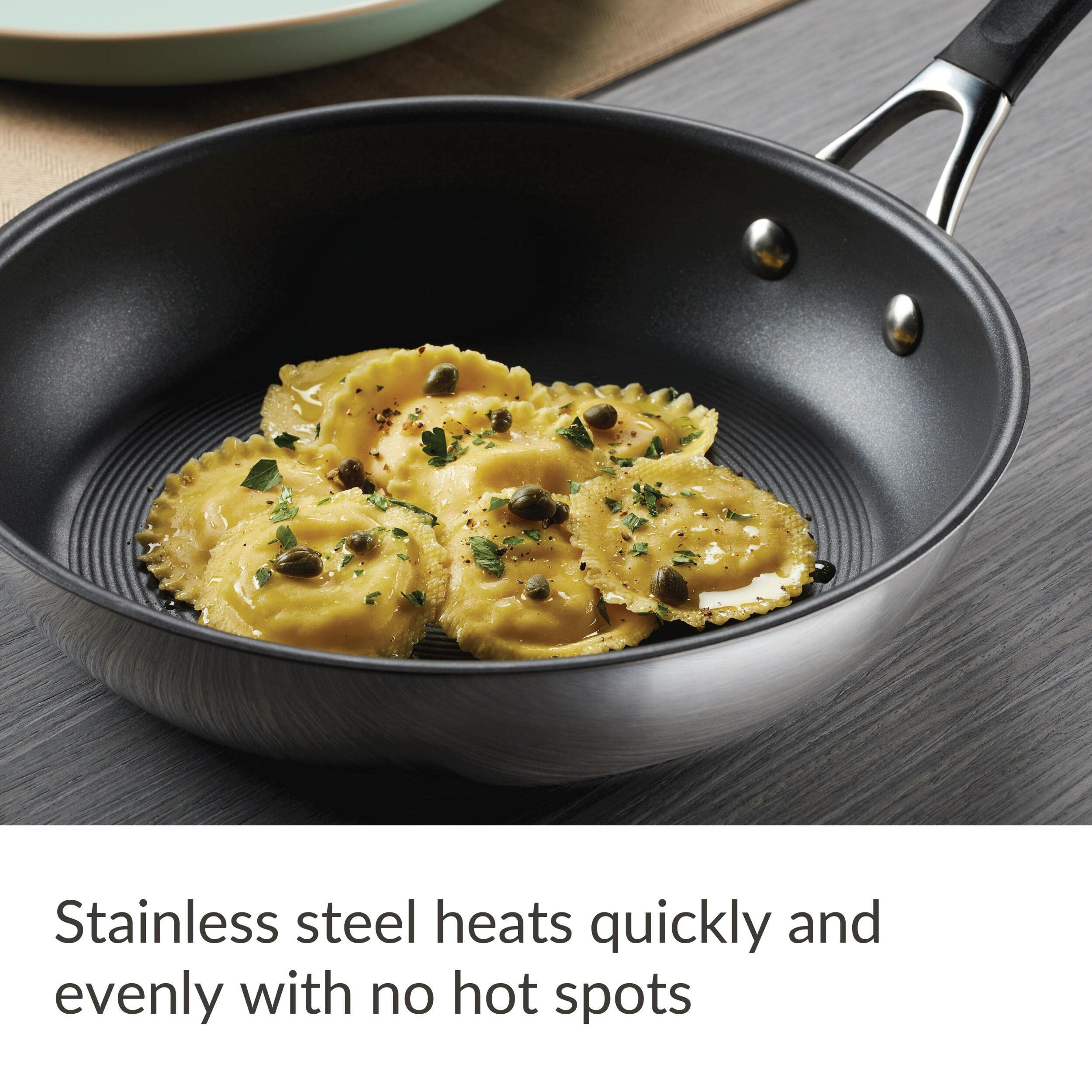 Circulon Momentum 11-Piece Stainless Steel Nonstick Cookware Set with Glass Lids - Pots & Pans for Induction Cooking, Oven & Dishwasher Safe - Perfect for Home Chefs & Professional Kitchens