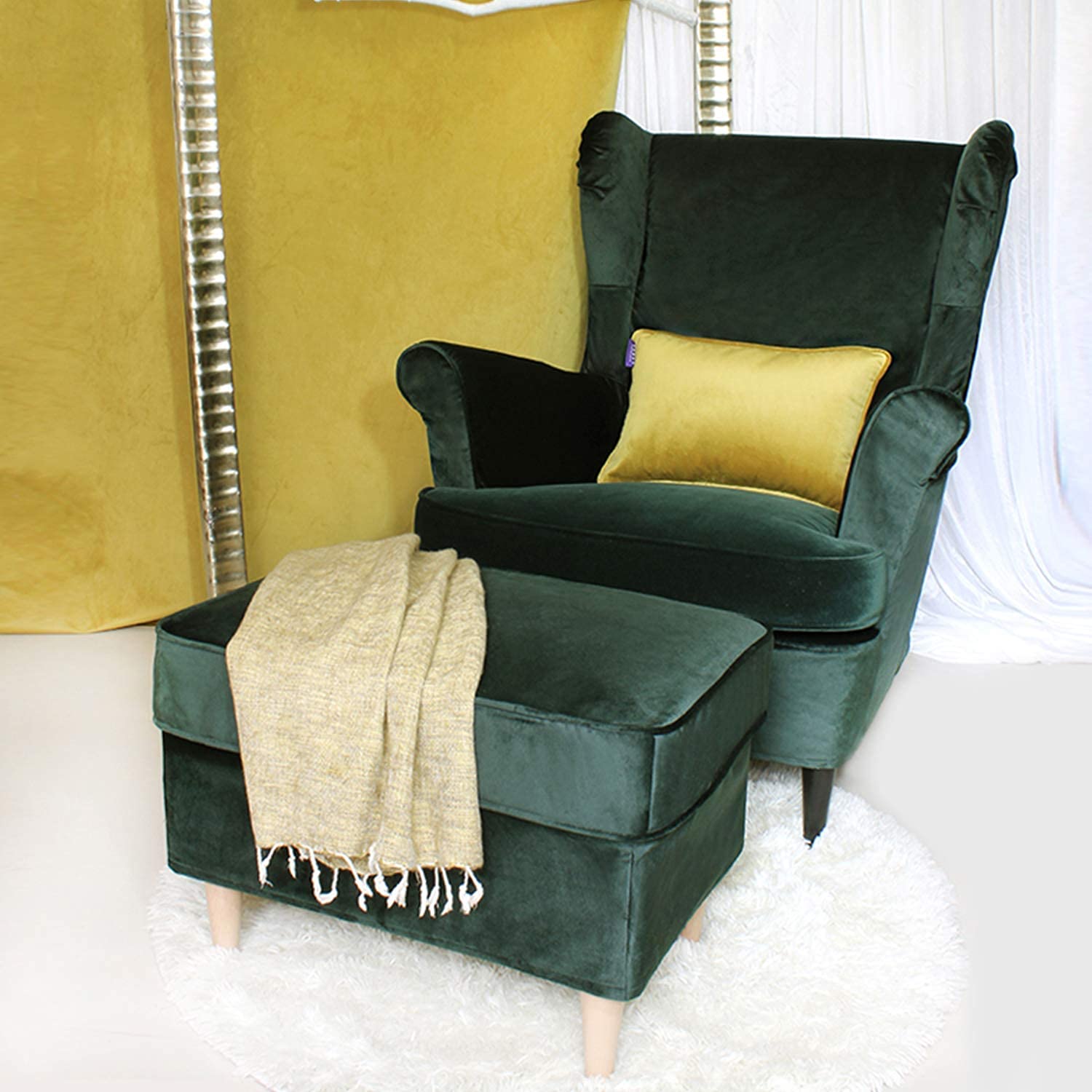 IKEA Strandmon Armchair Cover - Stretchable Sofa Slipcover for Living Room (2030-49) - Perfect for Home Decor, Pet Protection & Furniture Refresh