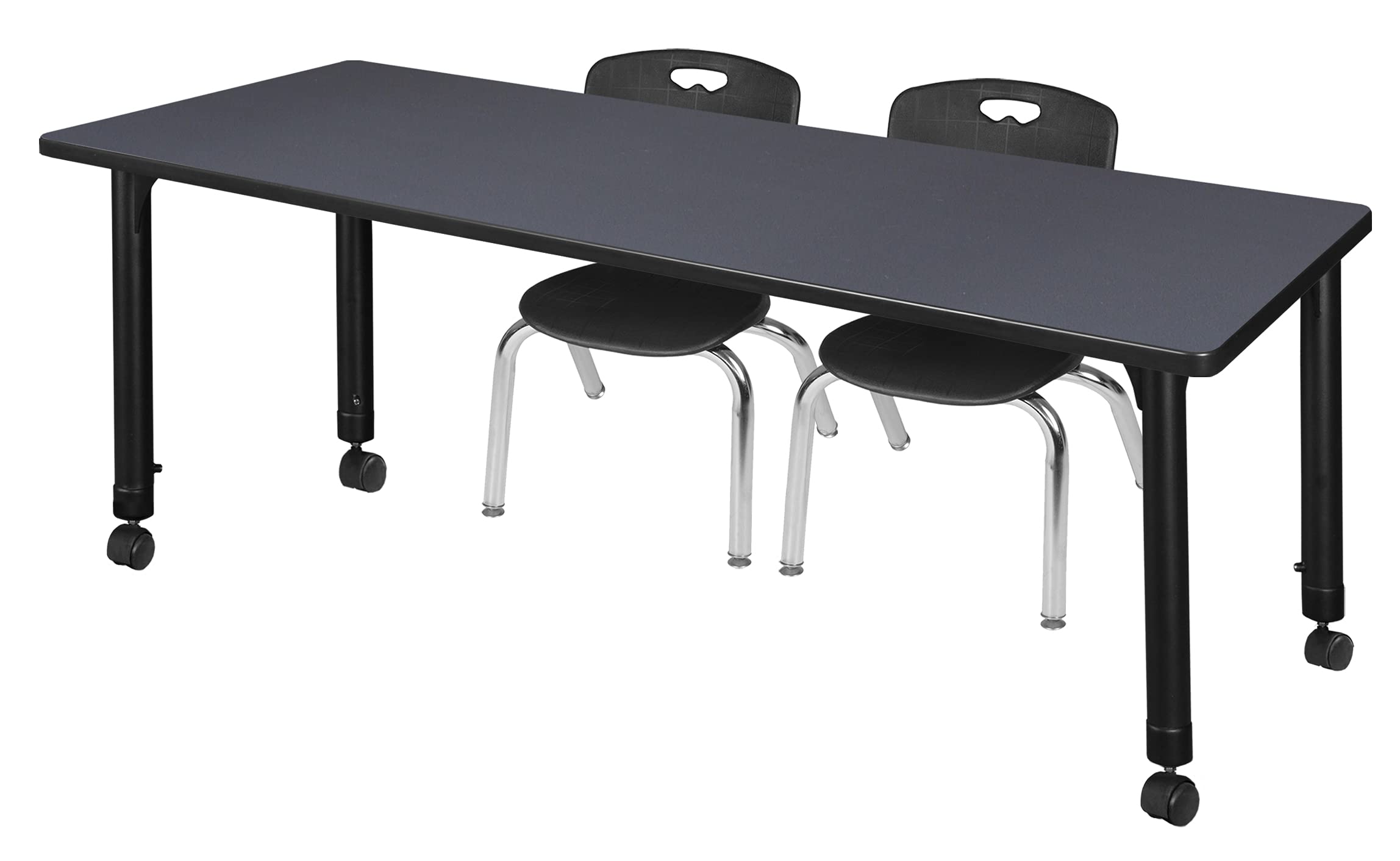 Regency Kee Adjustable Height Mobile Classroom Table Set with Two 12