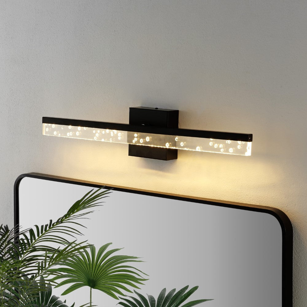 Modern Mario 360° Rotatable LED Vanity Light with Iron/Seeded Acrylic - Perfect for Bathroom, Bedroom & Dressing Room Makeup Mirror Lighting