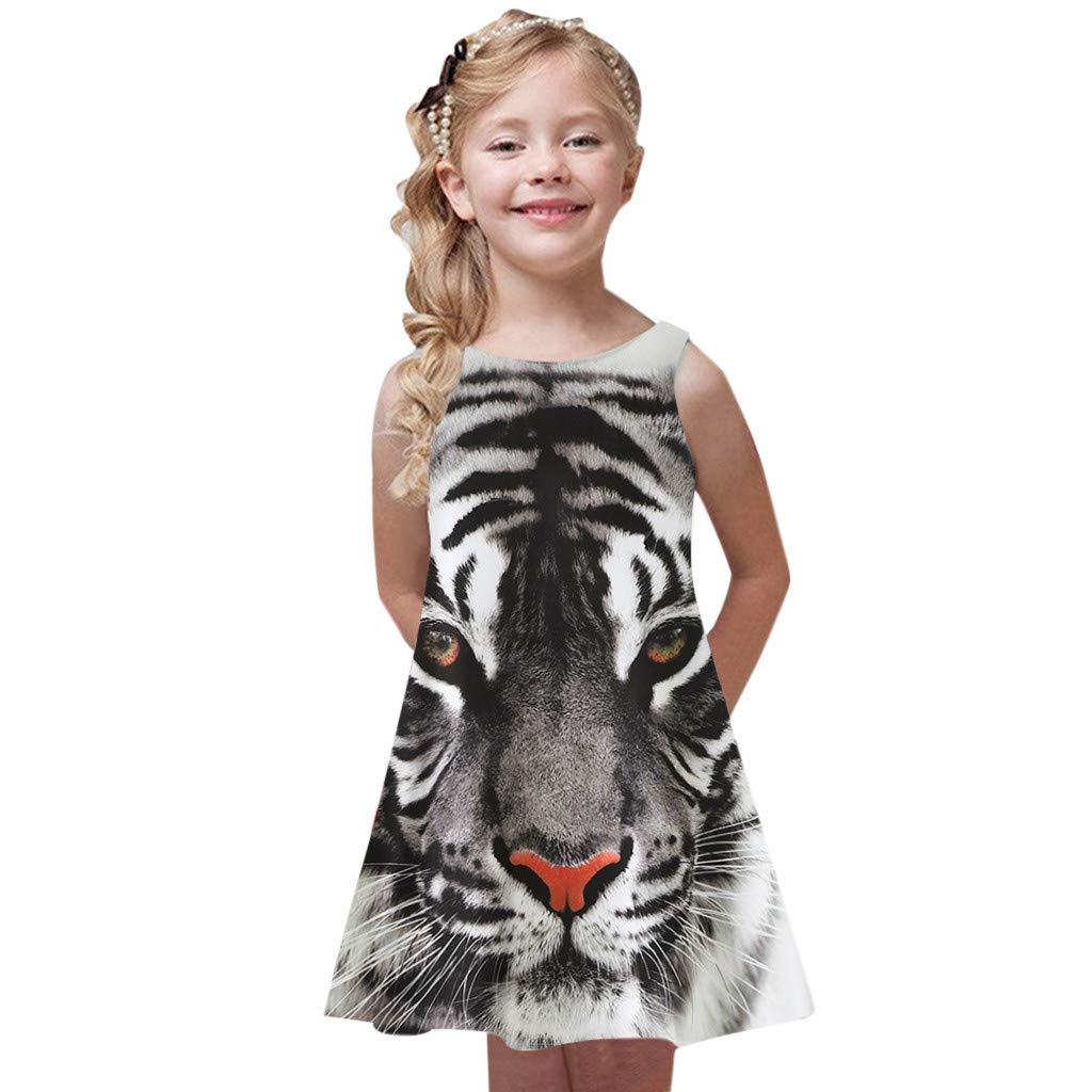 Arystk Toddler Girls Summer Princess Dress - Sleeveless Baby Party Dress with Cute Prints | Perfect for Birthday, Photo Shoots & Special Occasions