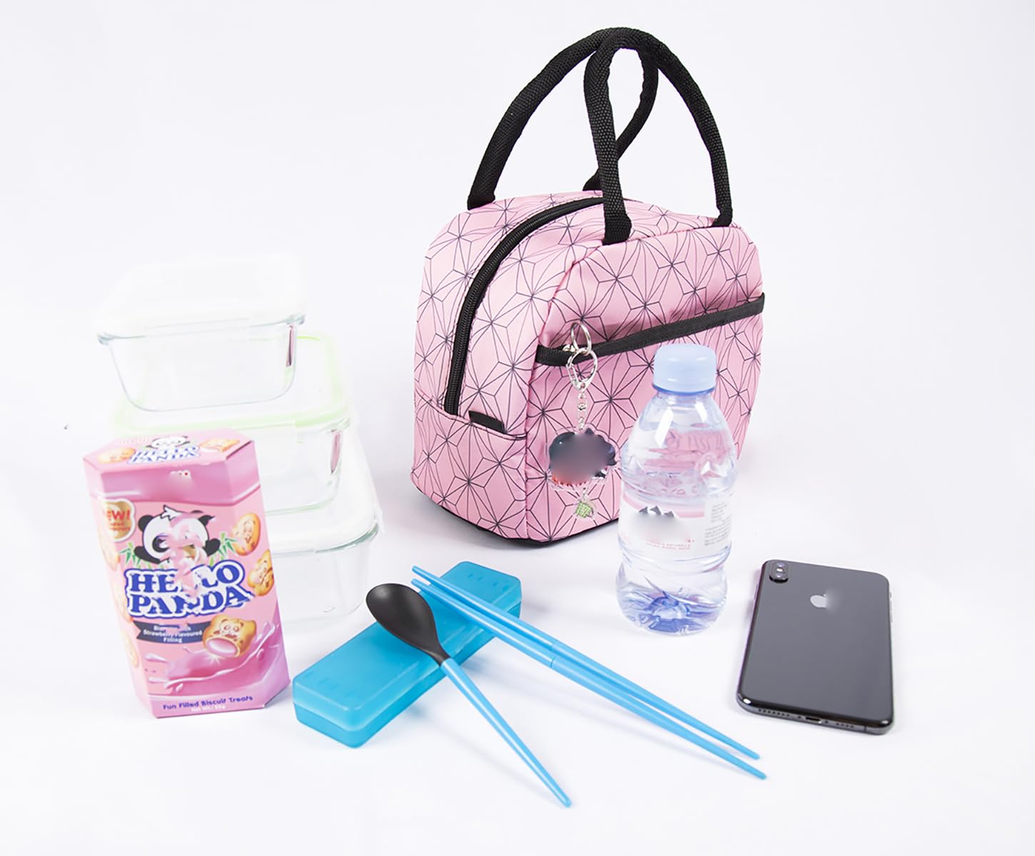 Maxer Japanese Anime Insulated Lunch Bag for Women & Kids - Cute Bento Box Holder for School, Work, Picnics & Outdoor Activities