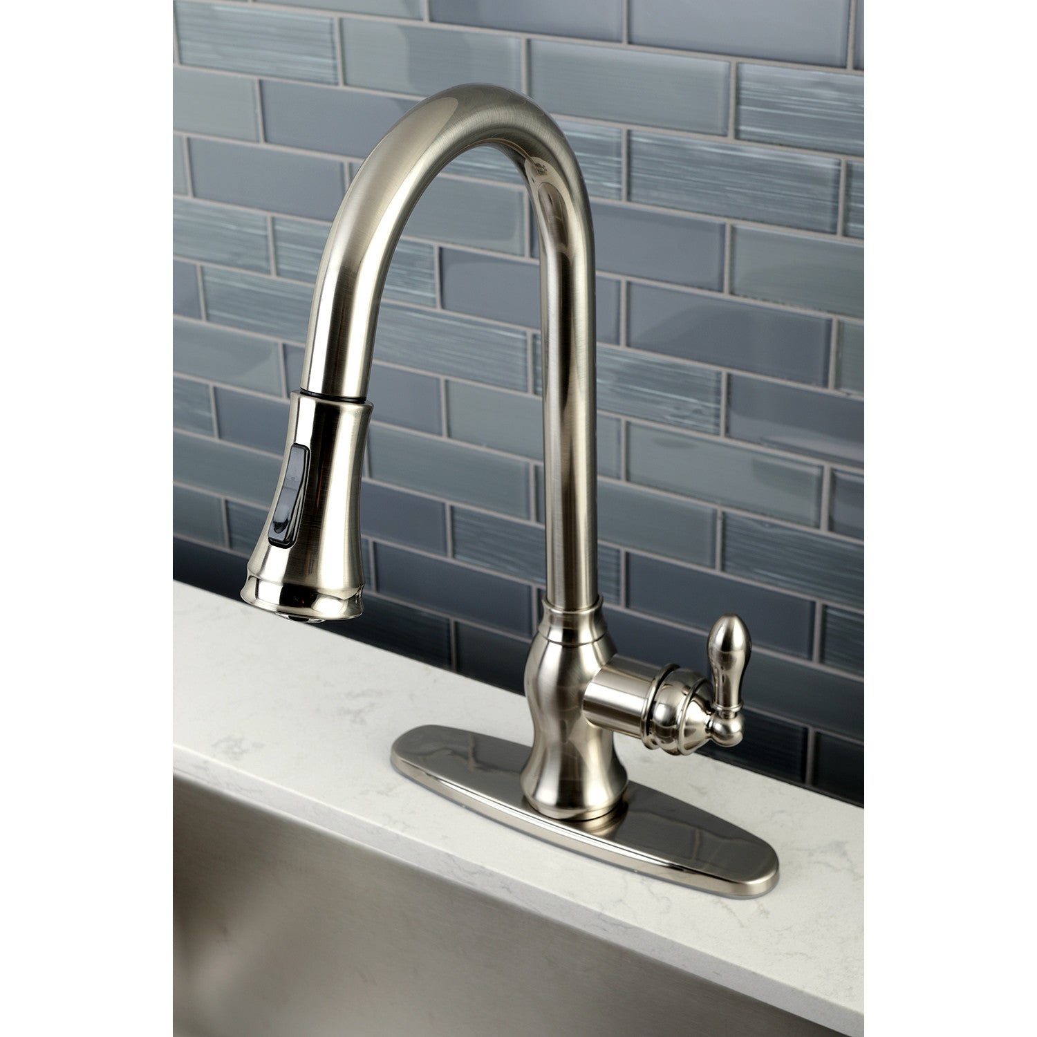 American Classic GSY7778ACL Single Handle Pull Down Kitchen Faucet in Brushed Nickel - Perfect for Modern Kitchens, Dishwashing & Food Prep