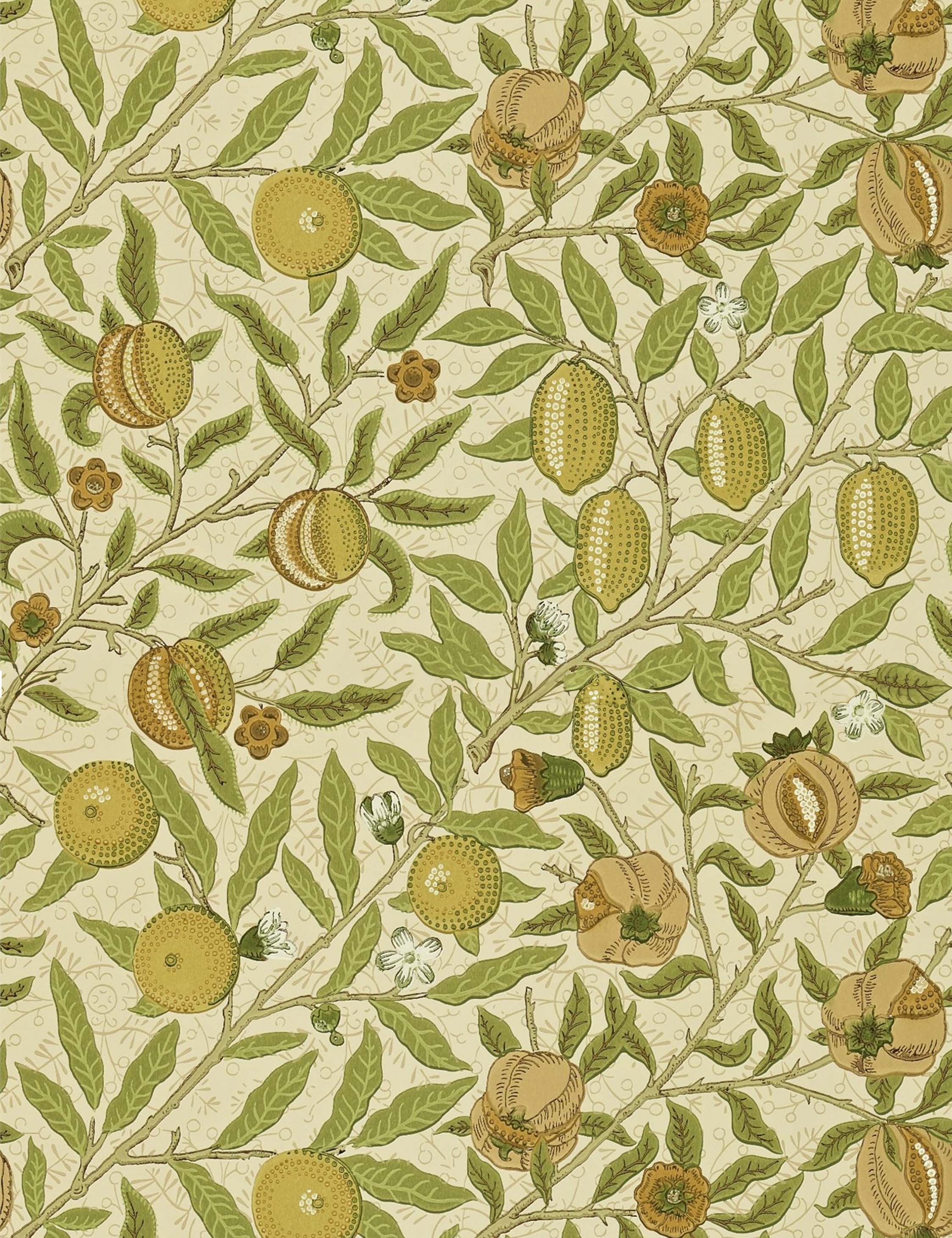 Morris & Co. Swatch Green Fruit Wallpaper - Vintage Botanical Design for Home Decor, Bedroom & Dining Room