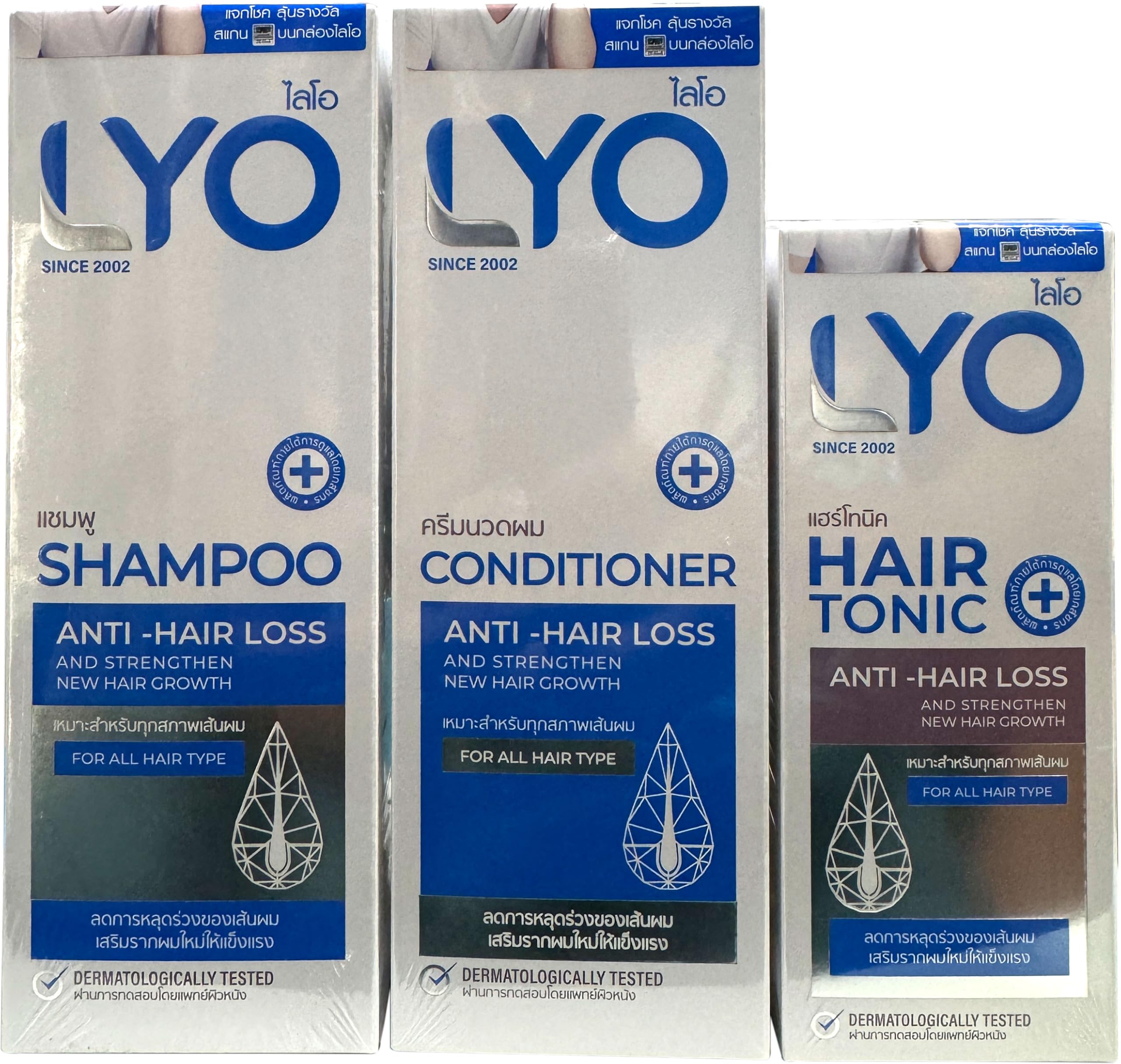 Lyo Shampoo Conditioner Set with Hair Tonic Treatment - Strengthens Hair & Promotes Regrowth for Thicker, Healthier Locks - Perfect for Daily Hair Care Routine & Scalp Nourishment