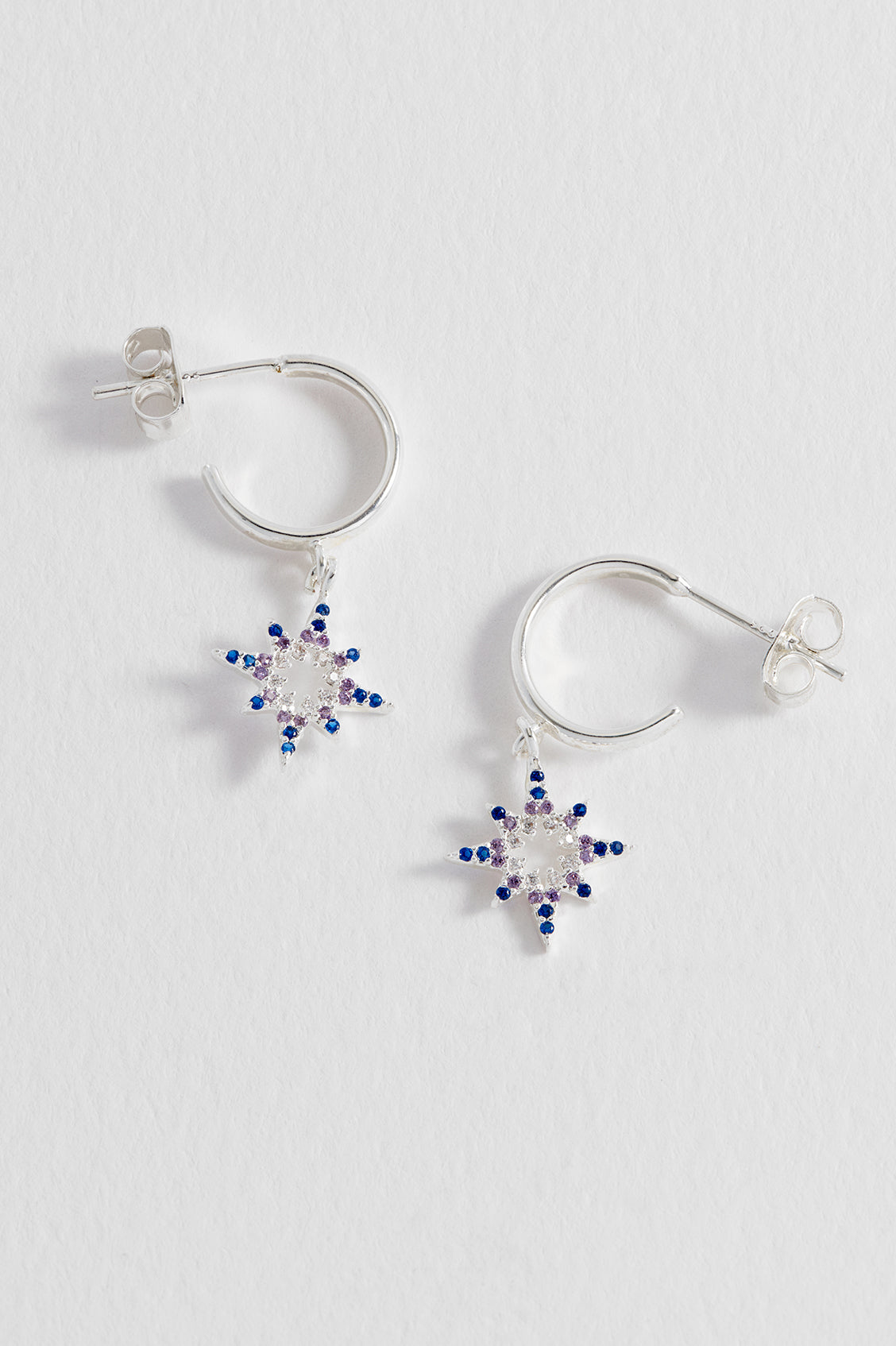 North Star Hoop Earrings for Women - Sterling Silver Celestial Jewelry - Perfect for Everyday Wear, Date Nights & Boho Fashion