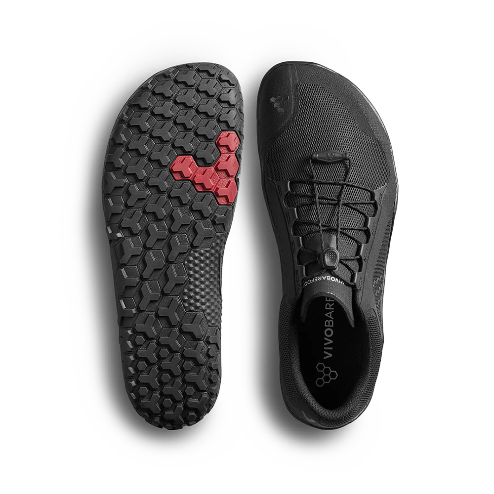 Vivobarefoot Primus Trail FG 3.5 Men's Barefoot Shoes - Obsidian Color | Lightweight & Flexible Hiking Footwear for Outdoor Adventures & Trail Running