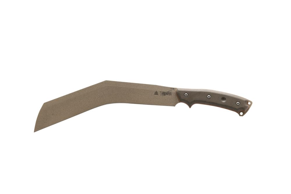Tops Knives TPTBST01 The Bestia Fixed Blade Knife - Green/Tan G10 Handle - Hunting, Camping & Outdoor Survival Gear