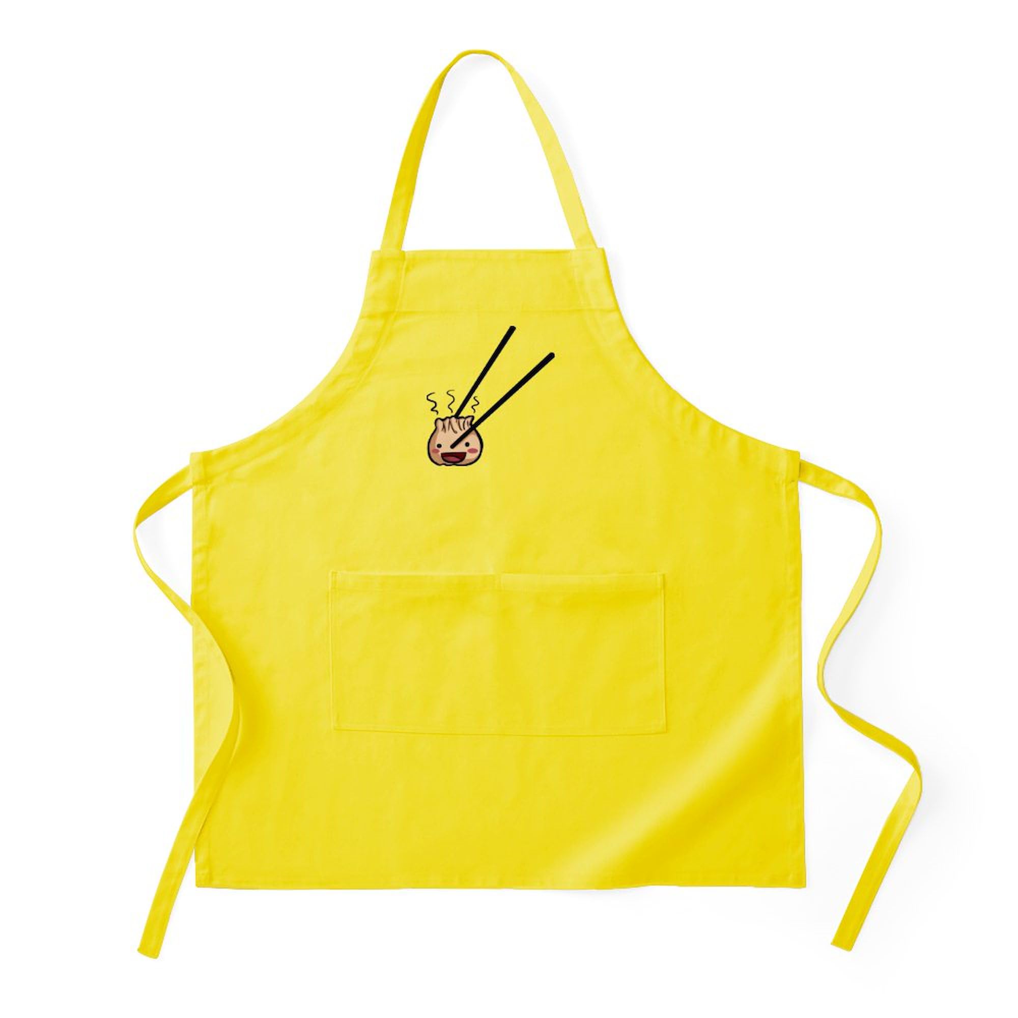 Happy Dumpling Kitchen Apron with Pockets - Adjustable BBQ Grilling & Baking Apron for Cooking, Hosting & Outdoor Parties - Perfect for Chefs, Home Cooks & Gift Giving