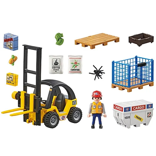 Best Forklift Truck with Cargo 71528 - Heavy Duty Industrial Warehouse Equipment for Loading, Unloading & Material Handling