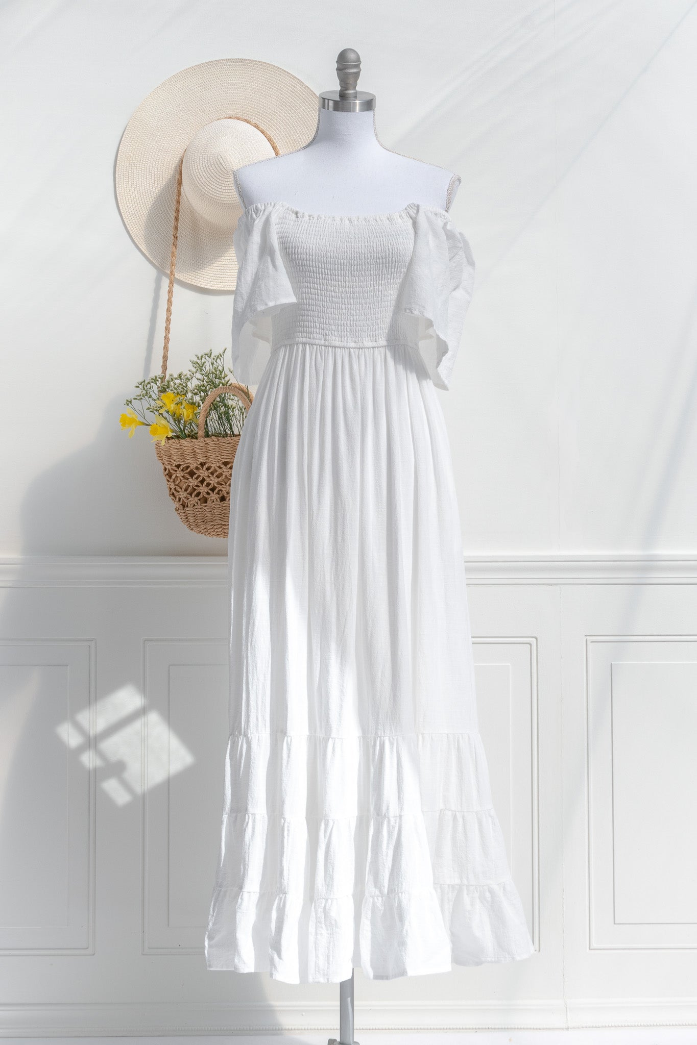 Joie de Vivre Maxi Dress - Flowy Long Summer Dress for Women, Beach Wedding Guest Outfit, Boho Chic Vacation Dress