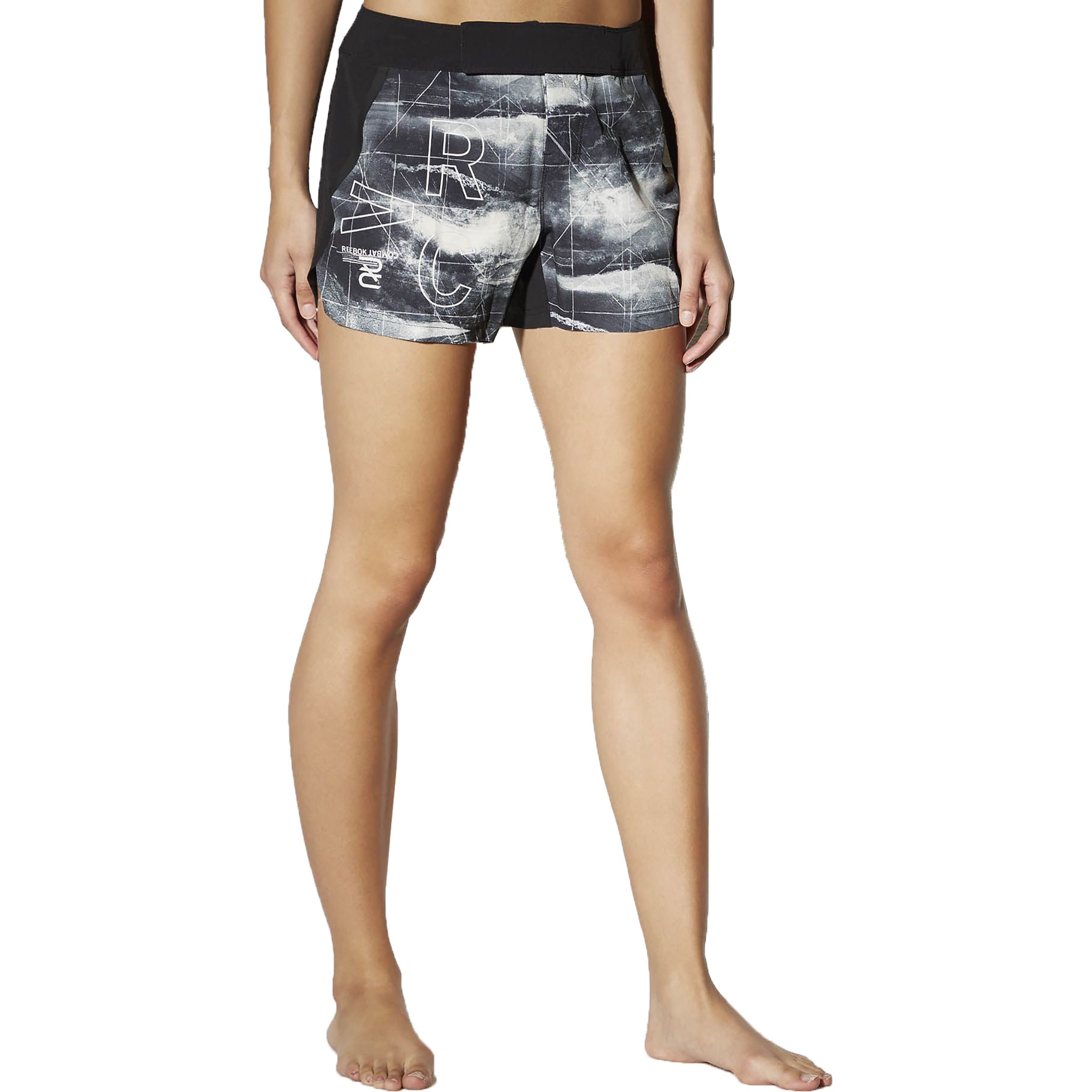 Reebok Women's Combat Prime MMA Shorts - Skull Grey - Size 34 | High-Performance Training & Fight Gear for MMA, BJJ & Fitness Workouts