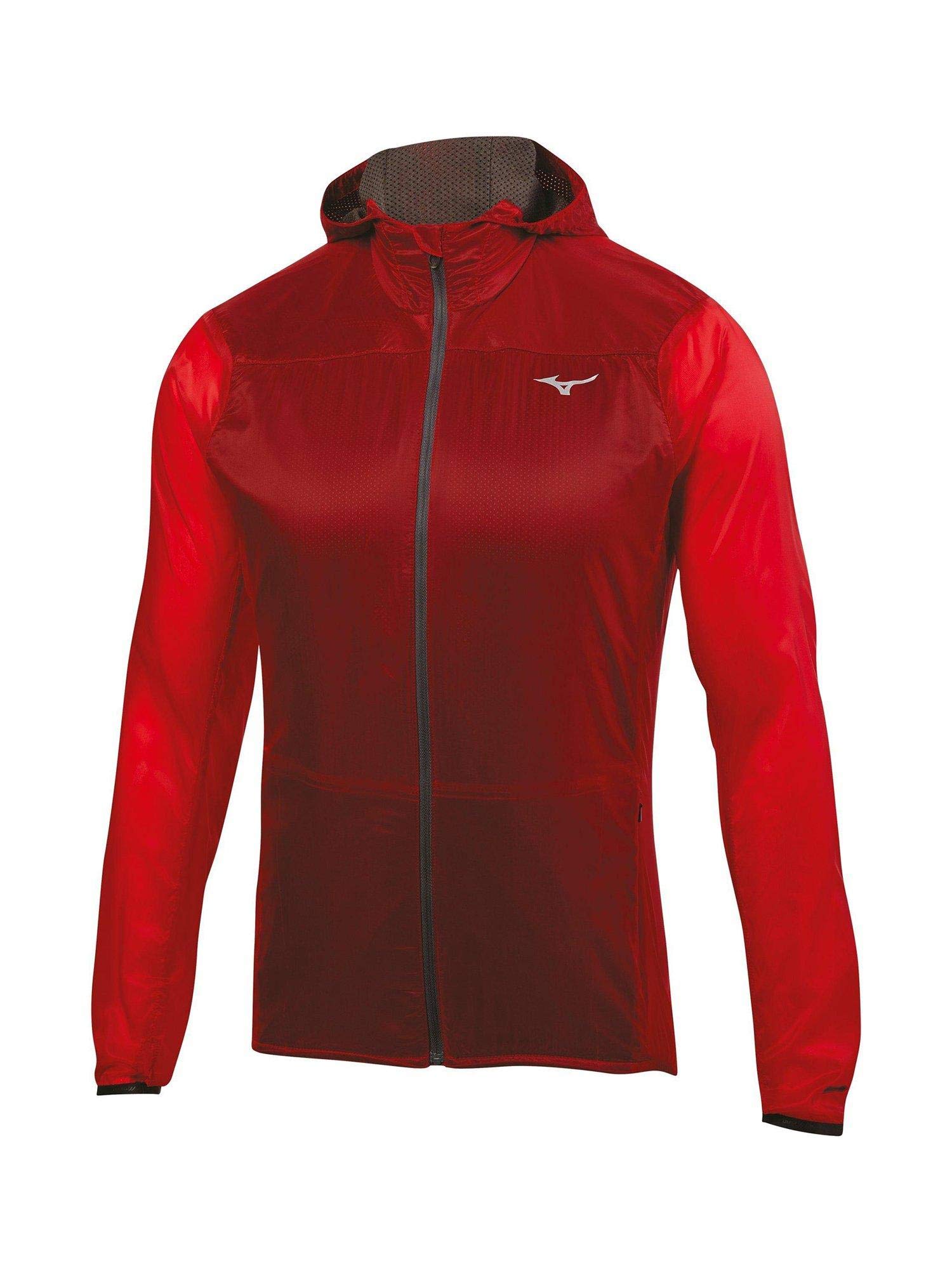 Mizuno Men's Breath Thermo Running Hoodie Jacket - Lightweight Thermal Performance for Cold Weather Jogging & Outdoor Training
