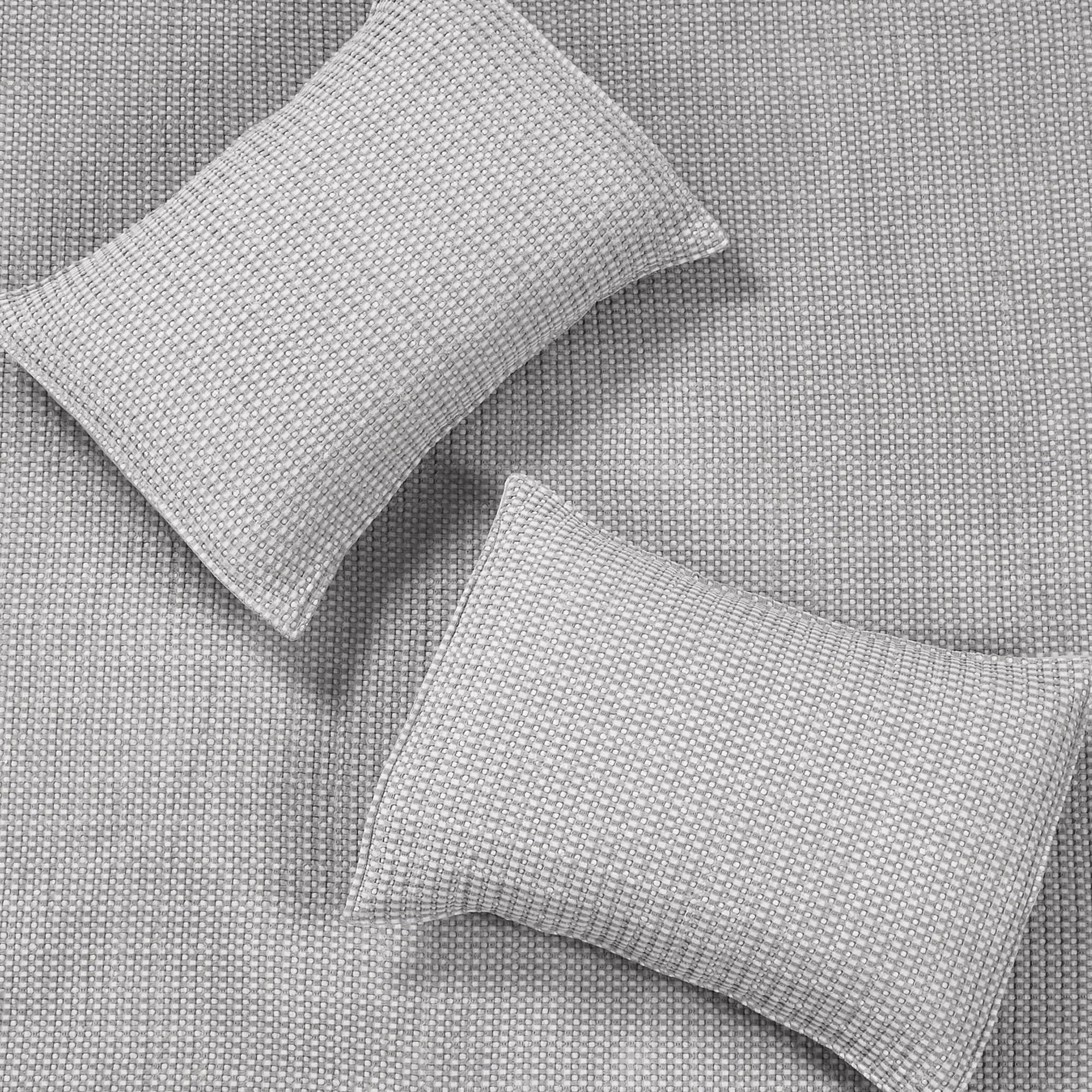 Levtex Home Mills Waffle Full/Queen Quilt Set - Grey Cotton Waffle Weave Bedding - 88 x 92 Inch Quilt with 26 x 20 Inch Shams - Soft Breathable Bedroom Decor for Cozy Comfort