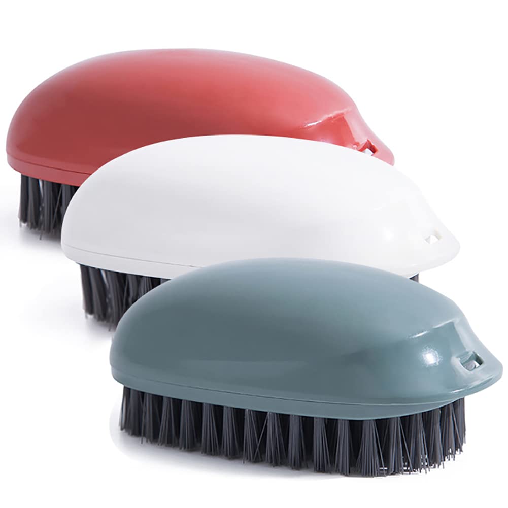 H·Aimee 3-Piece Soft Bristle Cleaning Brush Set - Gentle Laundry, Underwear & Shoe Scrub Brush for Delicate Fabrics - Multi-Purpose Household Cleaning Tool for Countertops, Bathtubs, Sinks (Red/White/Blue) - Perfect for Stain Removal & Deep Cleaning Clothes, Shoes & Home Surfaces