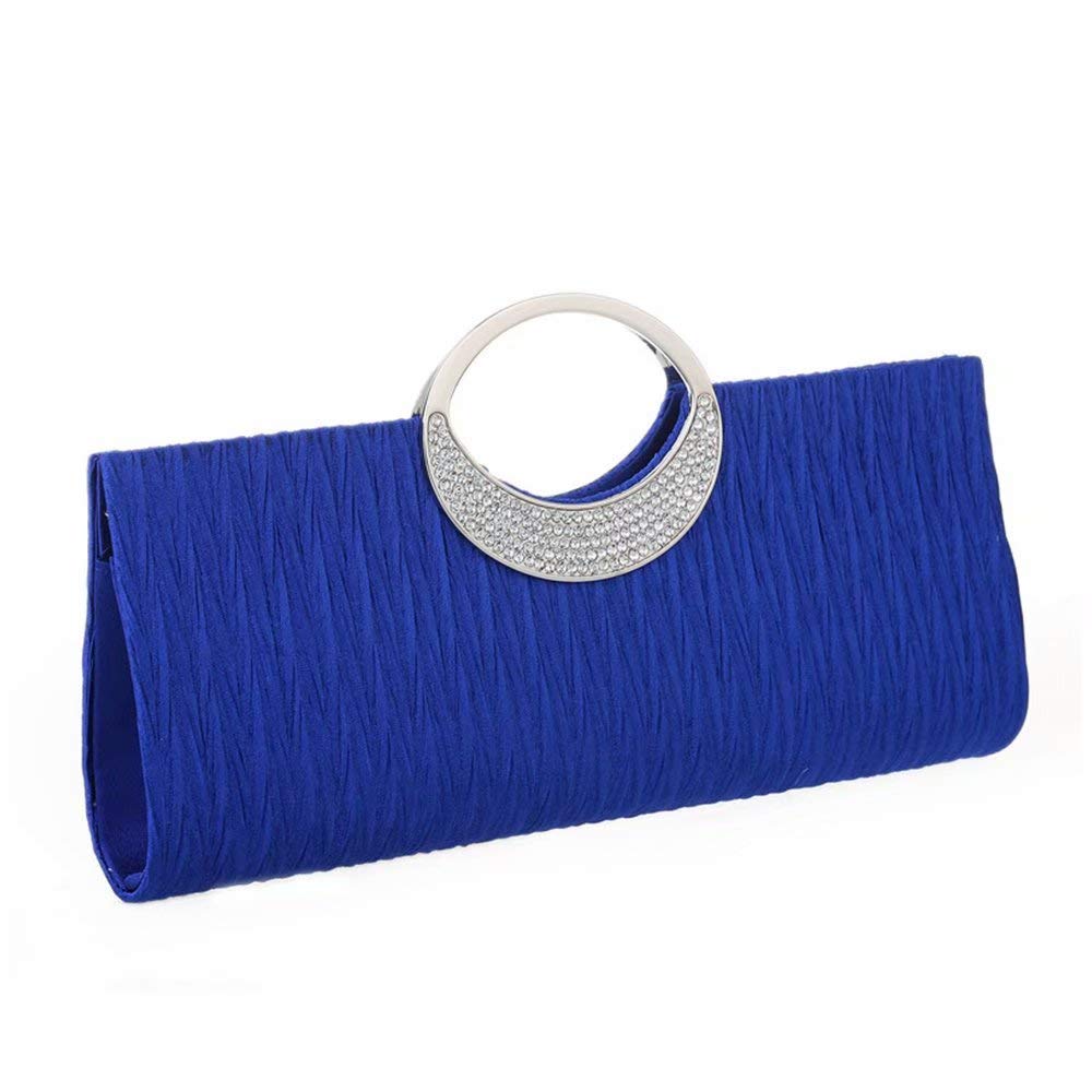 Sparkling Rhinestone Satin Pleated Clutch Purse for Women - Elegant Evening Bag for Weddings, Parties & Special Occasions | Perfect Prom, Cocktail & Formal Event Accessory