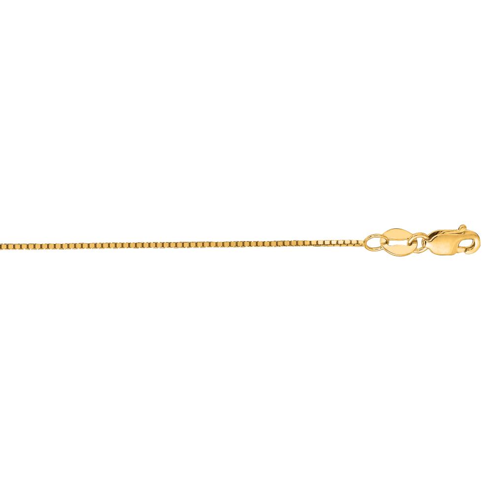 14K Gold 0.68mm Classic Box Chain Necklace for Women - Dainty & Elegant Jewelry for Everyday Wear, Layering or Special Occasions