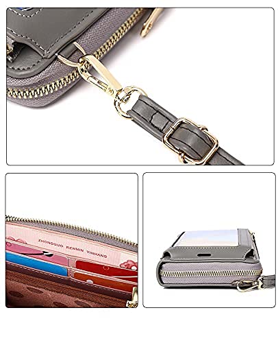 Leather Crossbody Wallet Case for iPhone 13 Pro - Touch Screen Phone Purse with Credit Card Holder & Adjustable Shoulder Strap - Women's Fashion Clutch Handbag (Red) - Perfect for Shopping, Travel & Everyday Use