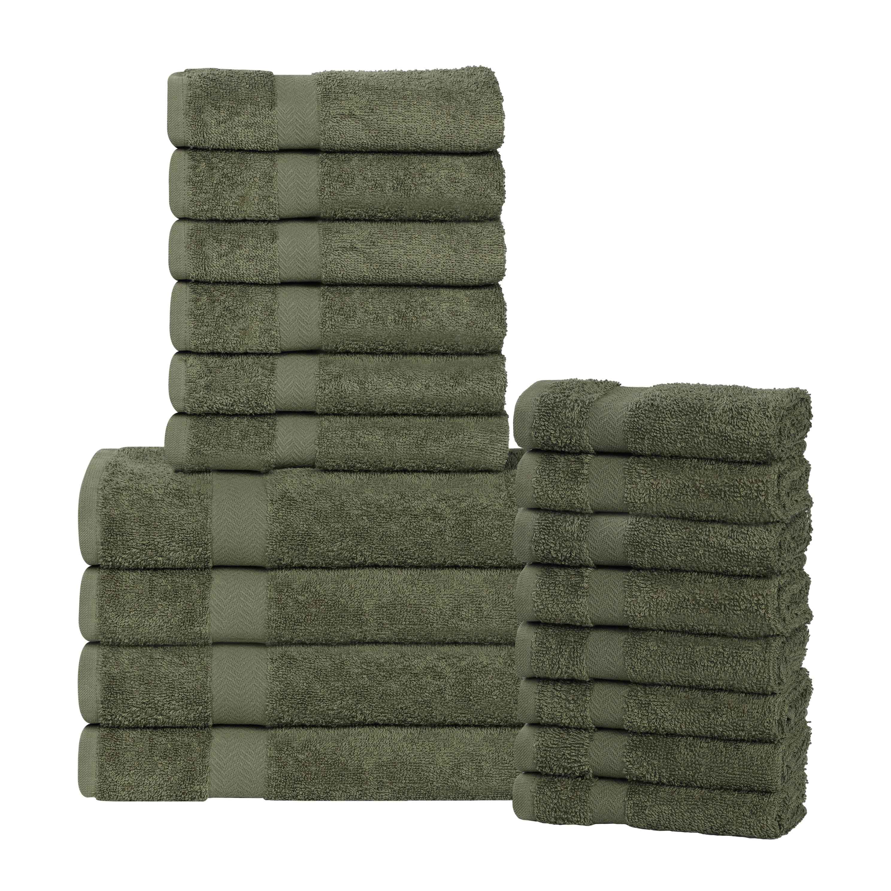Franklin Eco-Friendly 18-Piece Cotton Towel Set | Soft & Absorbent Bath & Beach Towels for Home, Gym & Travel