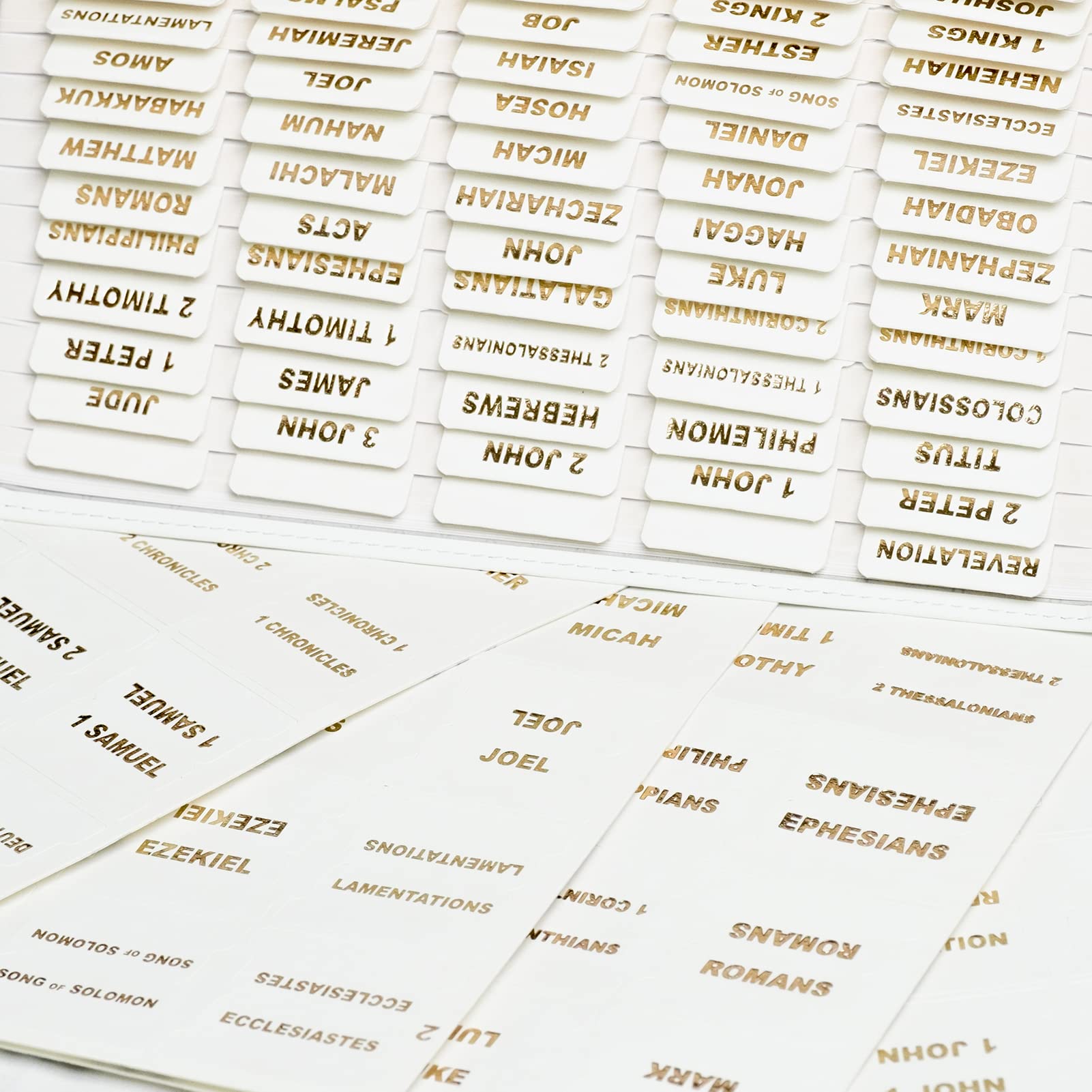 UPAFEXXI Leather Bible Tabs - Gold Foil Lettering for Easy Navigation | Perfect for Church & Study