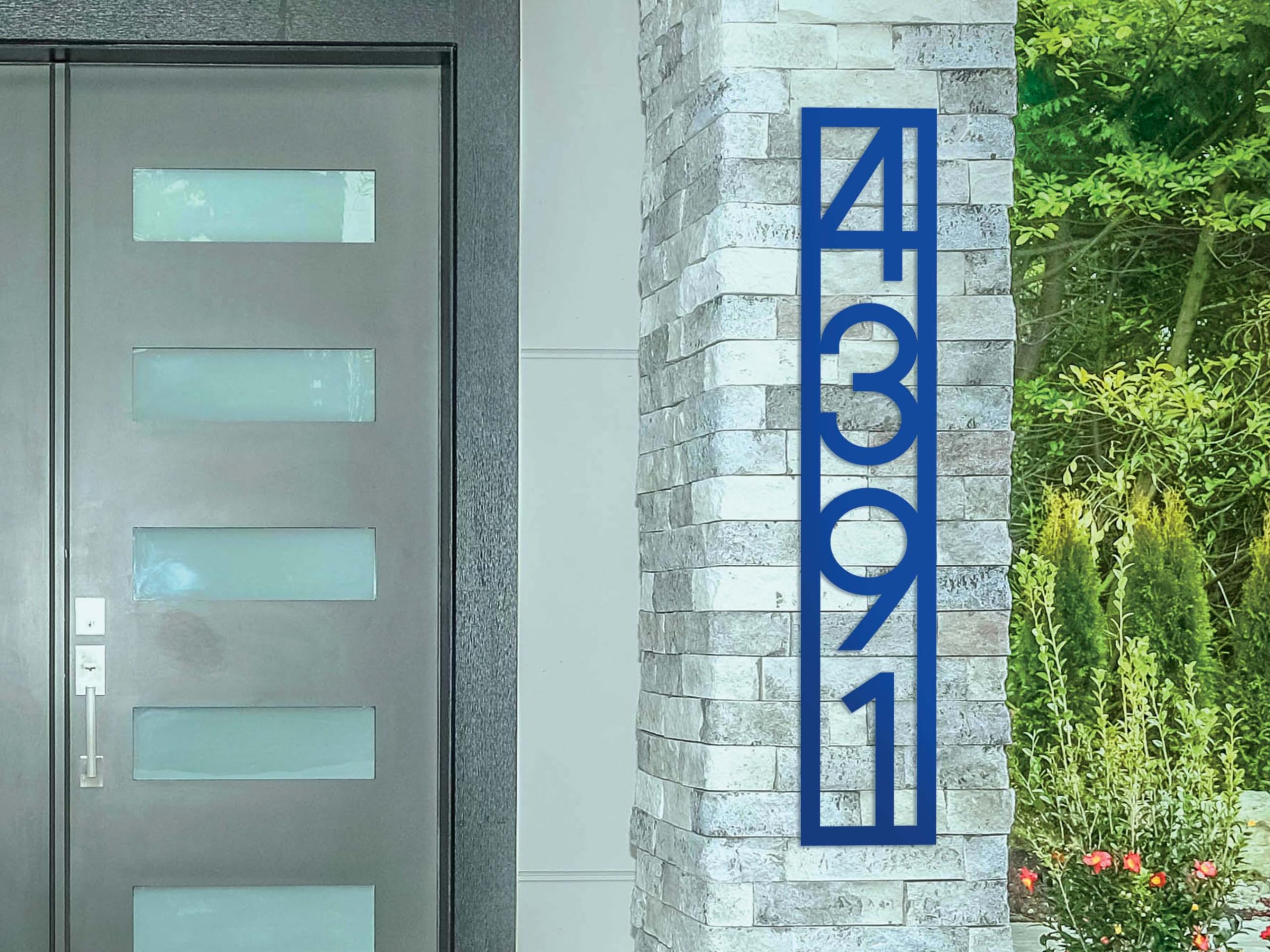 Custom Metal House Number Sign - Personalized Address Plaque for Modern Homes | Handmade Vertical Address Numbers | Perfect for Front Door, Mailbox & Outdoor Decor